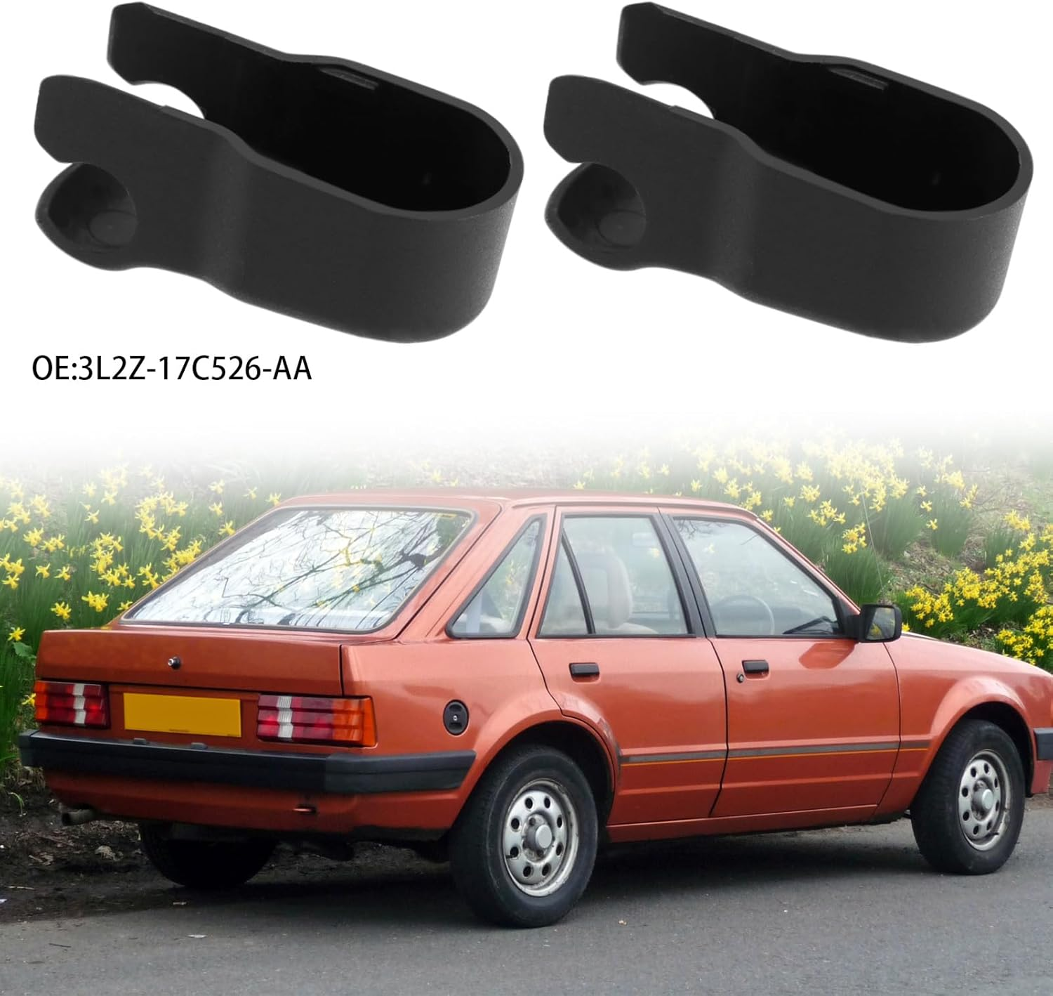 2 Pcs Car Rear Windshield Wiper Arm Cover Cap 3L2Z-17C526-AA Compatible with Ford Explorer Escort Compatible with Aviator Wiper Blade Arm Nut Cap Bolt Rocker Cover Automotive Replacement Parts image number 3