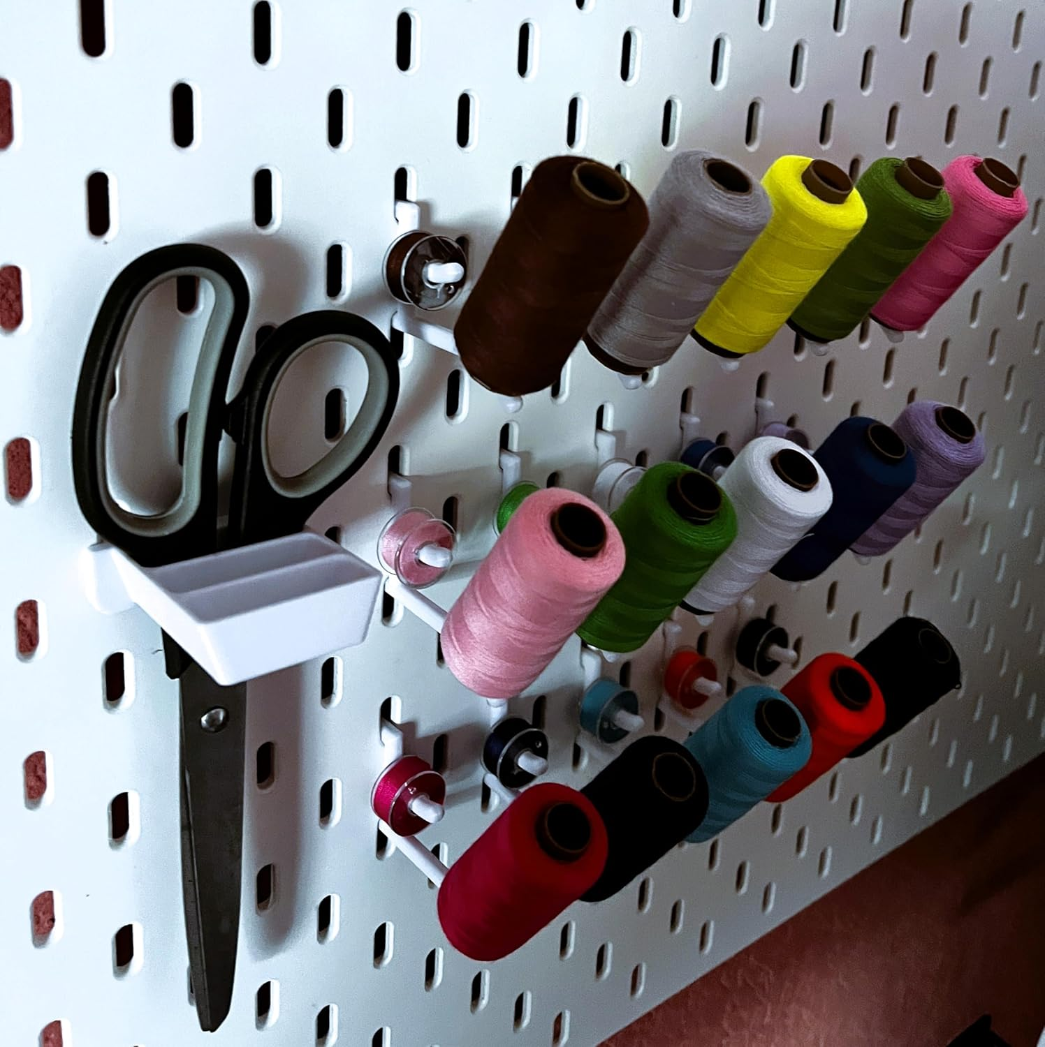 2 X Scissor Holder for IKEA SKADIS - Perfect Fit Holder for Scissors & Tools - Perfect for Perforated Wall Organisation