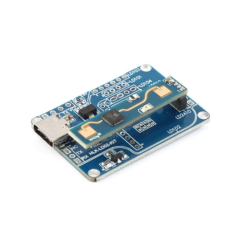 JESSINIE HLK-LD2410B 24Ghz Human Presence Radar Module Test Kit with Bluetooth LD2410 Smart Human Detection Sensor Module Board with Bluetooth Test Kit