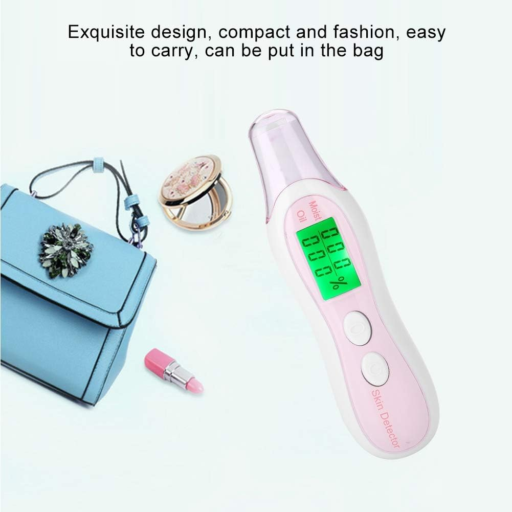 Skin Tester,Skin Sensor Digital LCD Backlight Display Moisture Tester Skin Care Facial Humidity Moisture Oil Content Detection Pen(白色) image number 1
