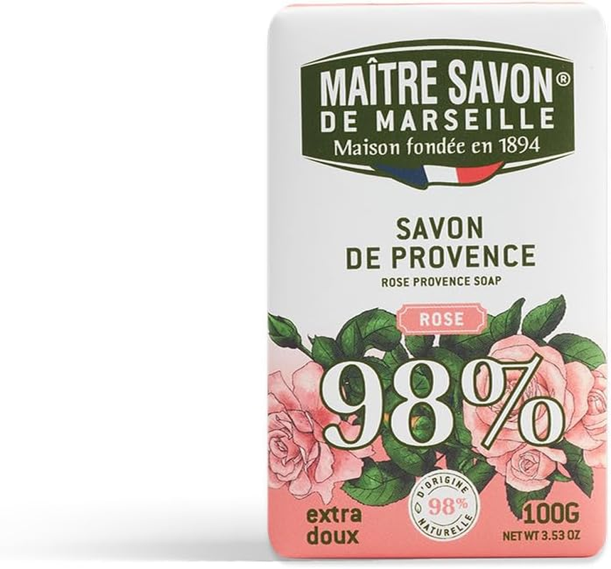 Maitre Savon De Marseille Fragrance Soap, 3.5 Oz (100 G), Savon De Provence Rose image number 4