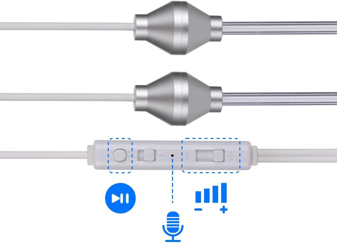 Air Tube Earphones, Acoustic Mobile Phone Double Spiral Headphone anti Radiation Earpiece Throat Mic Noise Cancelling Earbuds 3.5Mm for Most Smart Phones image number 2