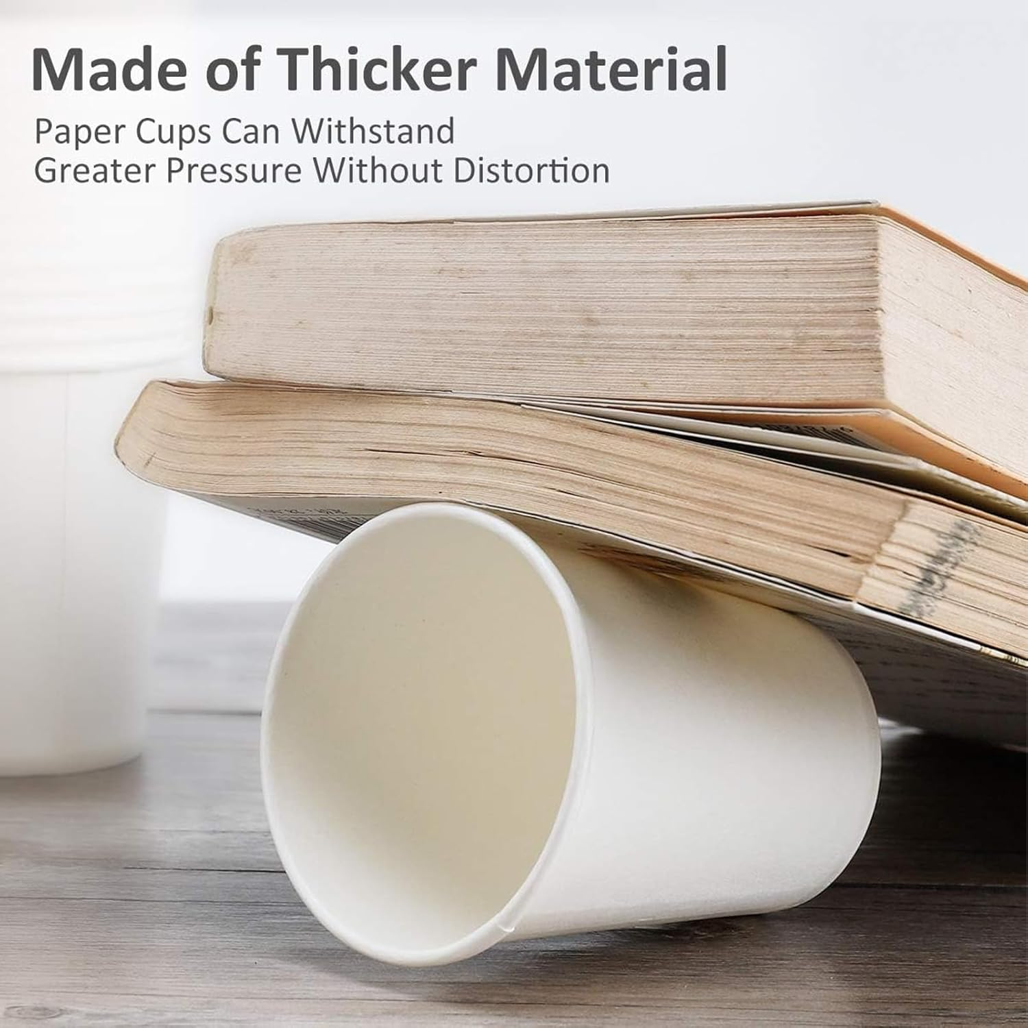 Aping 300 Pack Paper Cups 8 Oz, Disposable Coffee Cups, Paper Coffee Cups 8 Oz, White Hot/Cold Beverage Drinking Cups for Water Juice or Tea, Office Party Home Travel image number 6