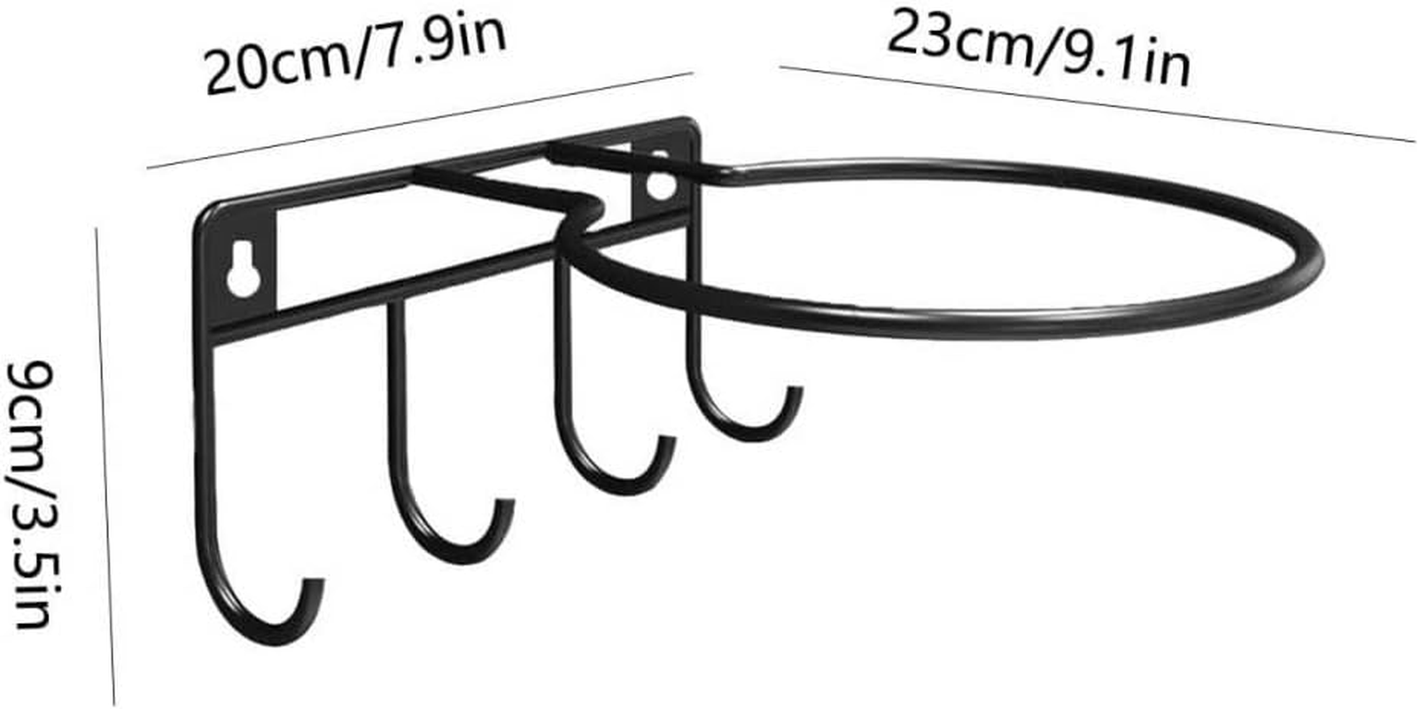 2 PCS Basketball Storage Rack,Wall Mount Ball Stand with Hooks,Basketball Storage Rack Creative Single Layer Basketball Display Rack,Room Decoration Spheres Display Shelving Sports Equipment Organizer image number 4