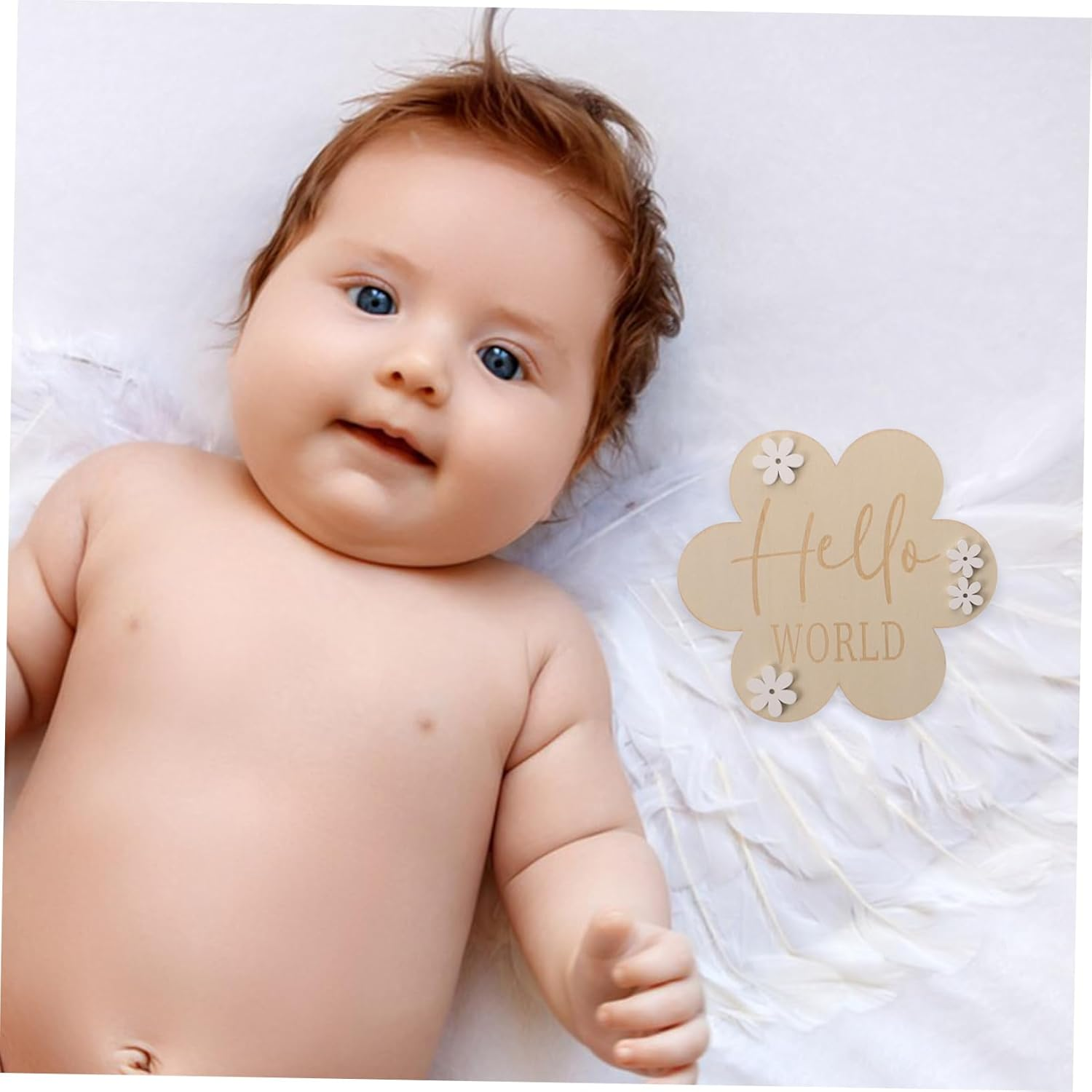 2Pcs Milestone Toys Wood Flowers Newborn Announcement Sign for Birthday Milestone Cards Photo Prop Girl Gifts image number 6