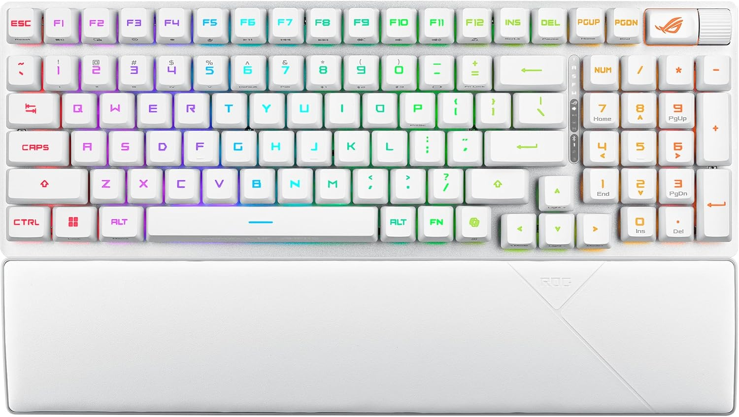 ASUS ROG Strix Scope II 96 RX Wireless Gaming Keyboard White / 96% Layout/Optical Key Switch / 2.4Ghz Wireless/Usb Connectivity/Bluetooth/Multi-Function Control/Quiet Foam / 3 Levels Of image number 6