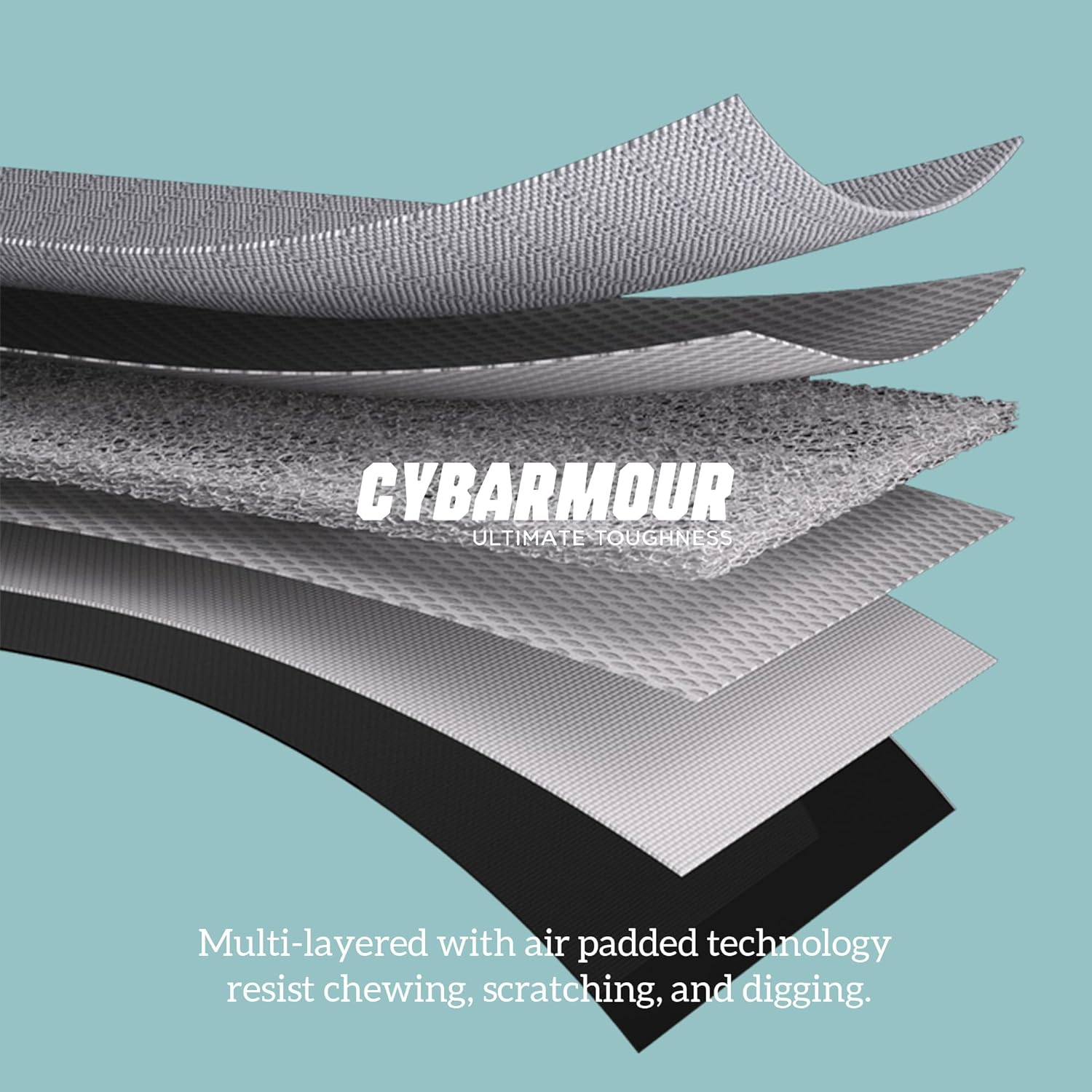 Cybarmour Chew Proof Dog Bed - Outdoor Waterproof Chew Resistant Dog Crate Pad - Orthopedic Kennel Mat for Aggressive Chewers - Medium Breeds & Fits L 77Cm Crate - 74X46X7.5Cm, Limestone image number 3