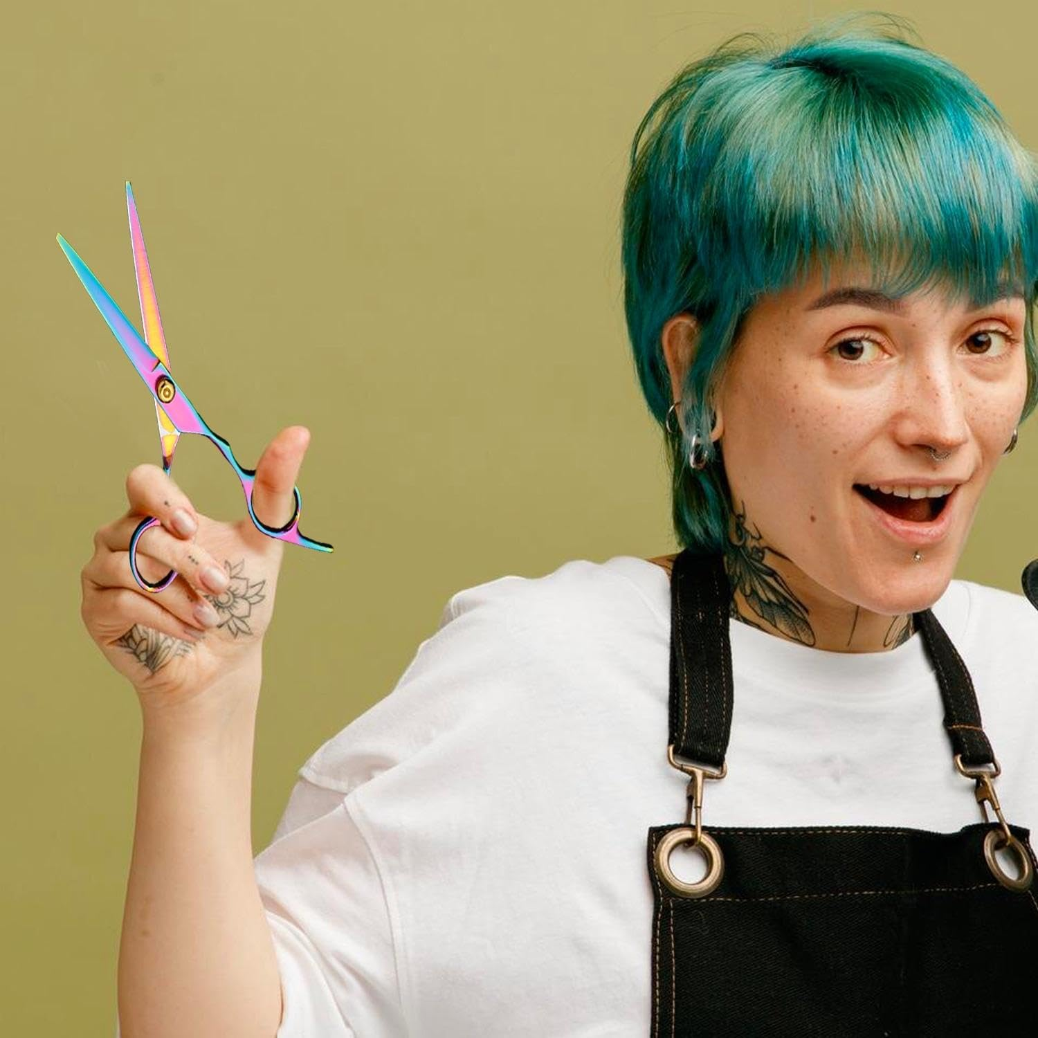 2 Pieces Hairdressing Scissors, Hairdressing Tools, Haircutting Accessories, Stainless Steel Scissors, Hair Repair Tools, Durable Scissors image number 5