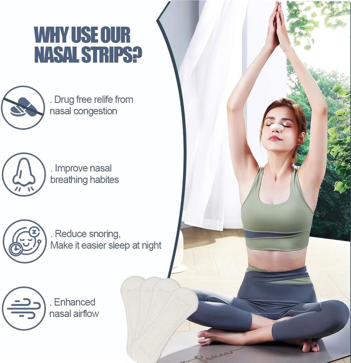 90 Days Supply anti Snoring Nasal Strips-For Men & Women-Snoring Relief Aid-Comfortable Nasal Strips for Nighttime Use image number 4