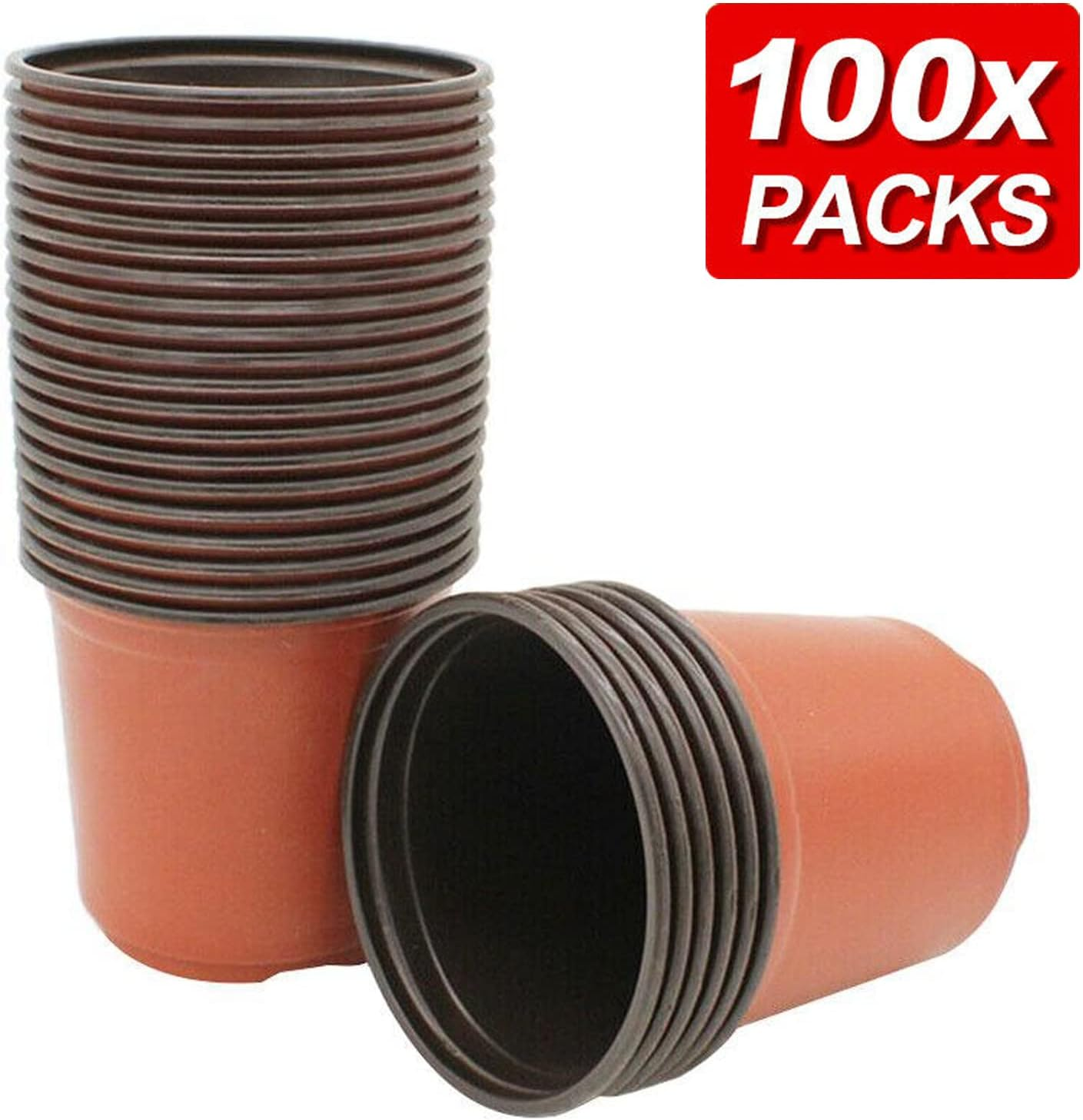 Yotsuba Plastic Plant Flower Garden Pots, 100 Pcs Nursery Seedlings Pot Growing Container image number 4