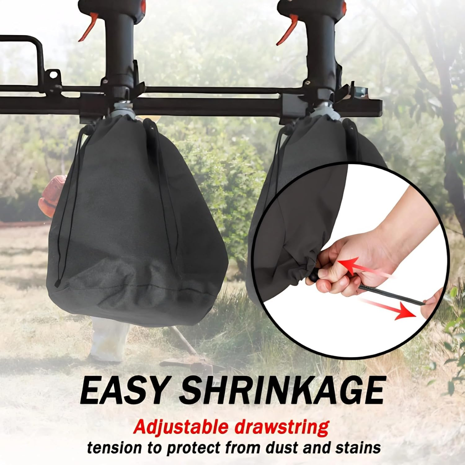 Mower Trimmer Engine Cover,Pull Cord Retractable Opening Trimmer Edger Engine Cover,Compact and Lightweight Trimmer Cover Guard,Or Echo Lawn Equipment Mowers image number 2