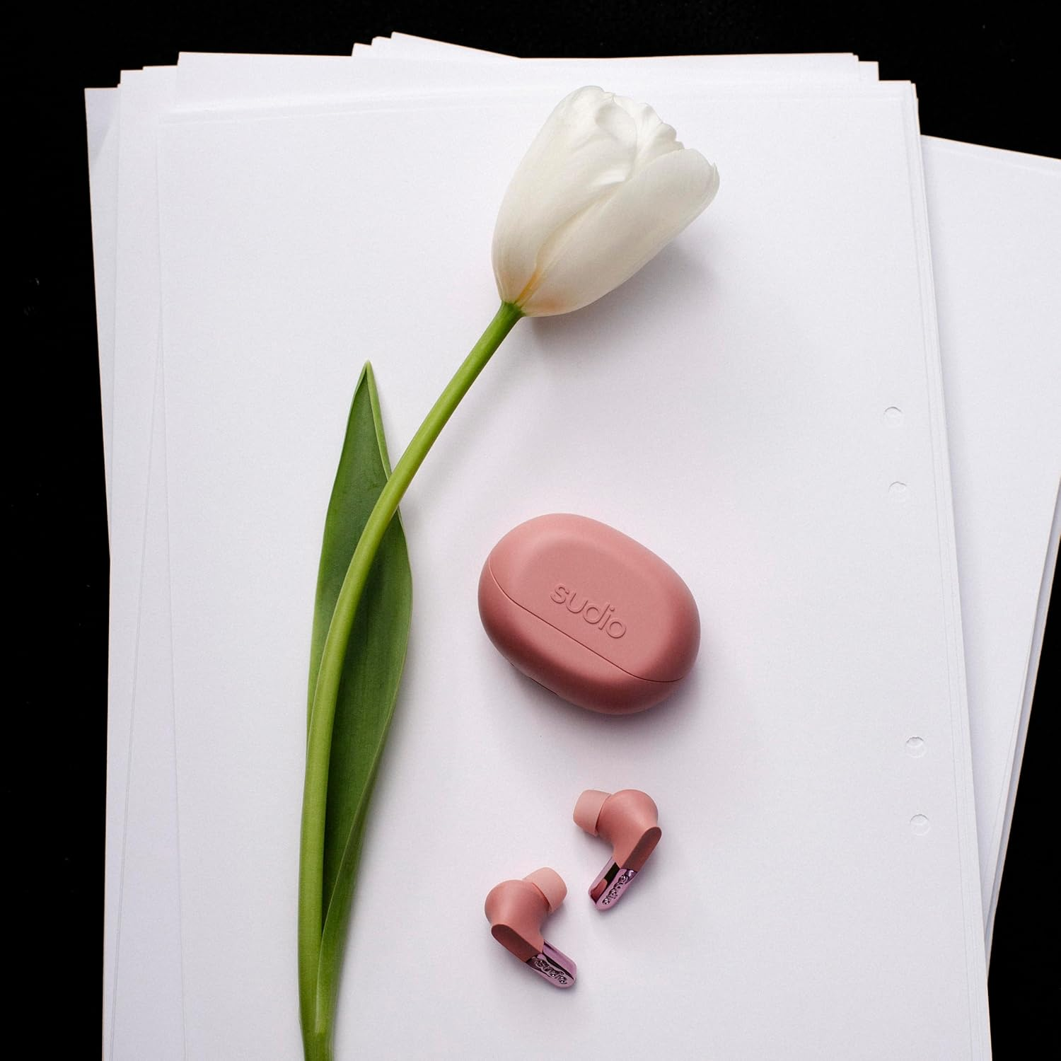 SUDIO N3 Pro (Rose Pink) Wireless Earbuds, In-Ear Type (Bluetooth 5.4 / Microphone Included, Ios Android Compatible, IPX4 Waterproof, ANC Noise Cancelling, Domestic Authentic Product image number 1