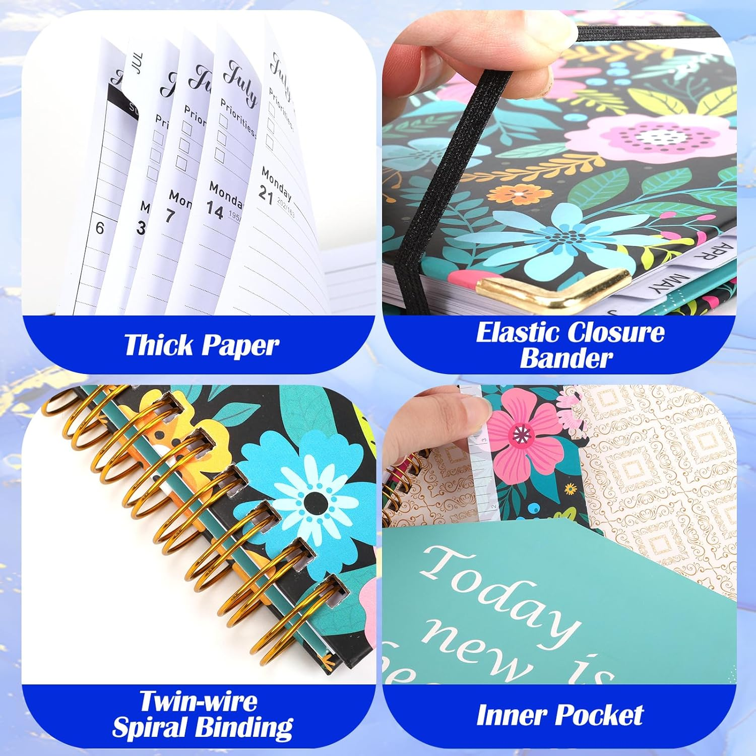 Academic Diary Planner 2025-2026, JUL 2025-JUN 2026 Weekly and Monthly Planner, A5 Daily with Twin-Wire Binding, Back Pocket, Premium Paper, 6.5X8.5In (A06, A06)