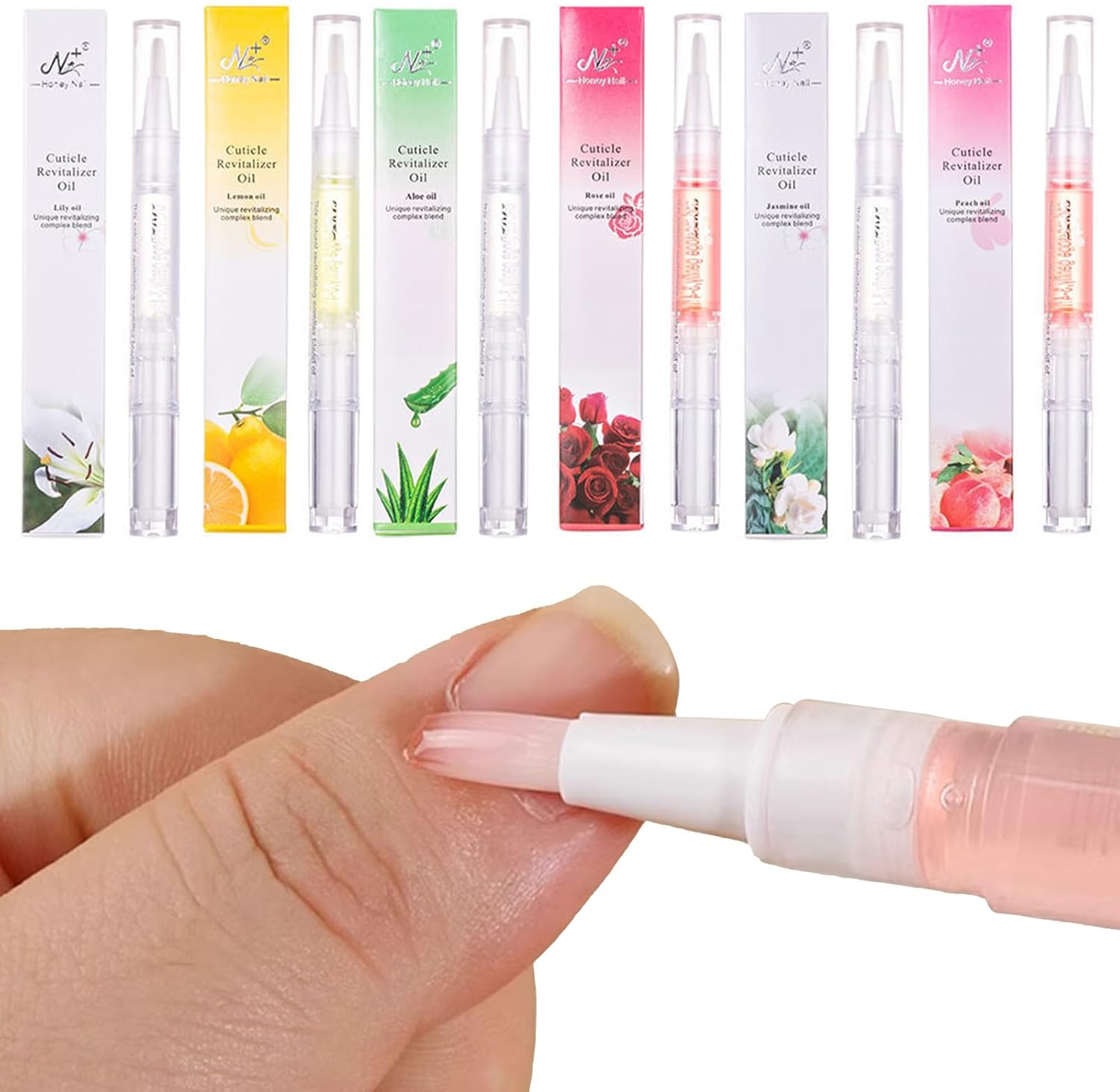 Cuticle Oil Pen Set 6PCS | Vitamin E Enriched Nail Care | Cuticle Treatment & Nail Strengthener | Repairs Dry,Cracked Cuticles,Nail Strengthener,Protects Damaged Skin,Thin Nails,For Home and Salon Use