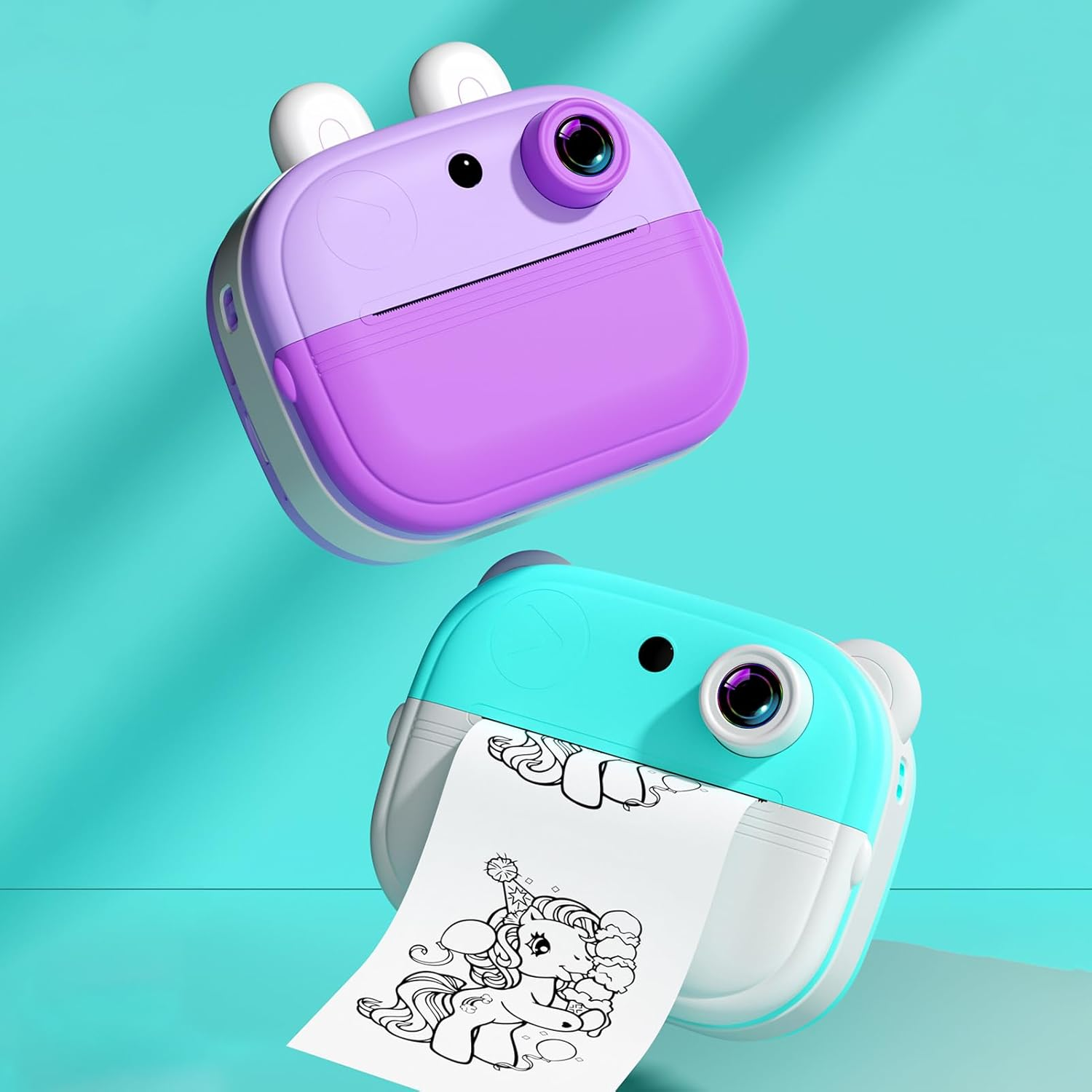 Xinyee Kids Camera Instant Thermal Printer 2.0 Inch Screen Photo Printer 48MP Rear Camera Support Timer Shooting Video Recording Thermal Inkless Printing with 1 White Print Paper Toddler Learning Toy image number 3