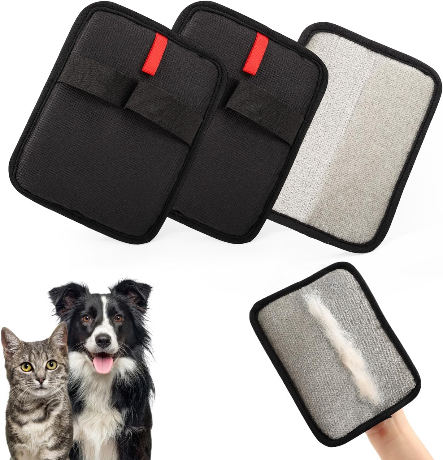 Fiohiros 2025 New Upgrade 2 Pack Pet Hair Remover Glove, Double Sided Reusable Cat Dog Hair Remover, anti Static Fur Removal Glove for Sofa, Carpet, Car image number 1