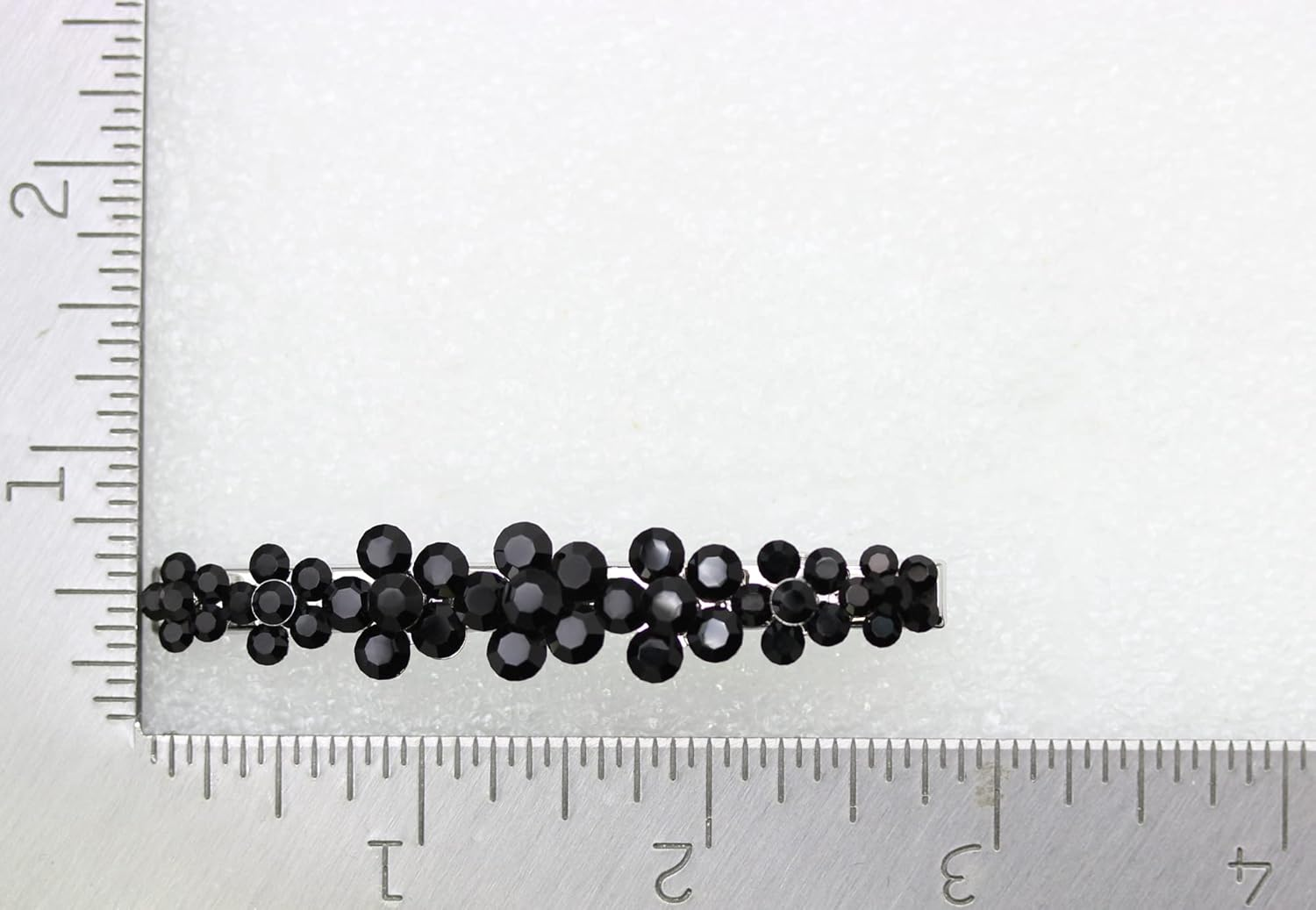 Faship Gorgeous Black Crystal Floral Small Alligator Hair Clip - Ab / Rose Gold Plated image number 7