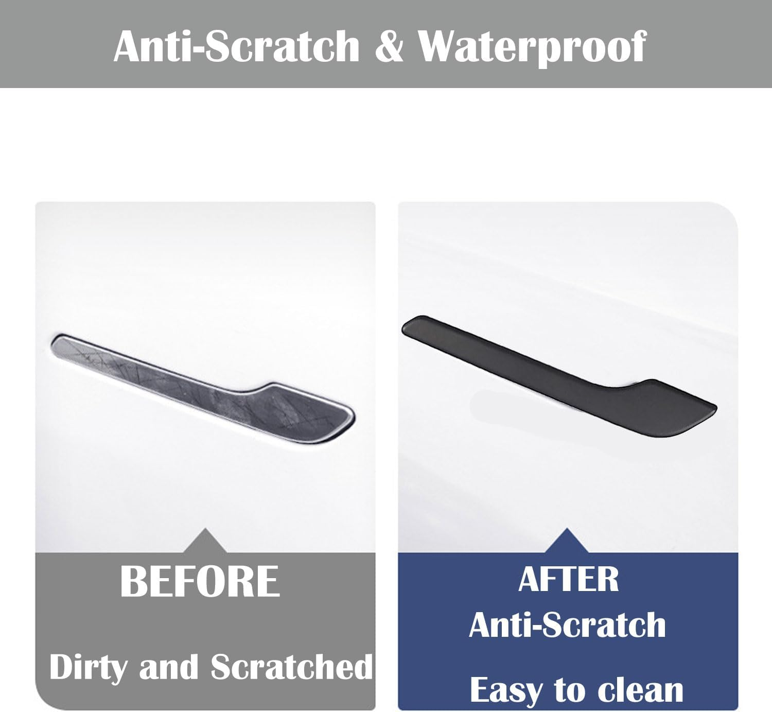 Suleto Car Handle Cover Compatible with Tesla Model 3/Y, Door Handle Cover Wrap Sticker Decoration Stylish for Model 3/Y 2017-2023 Car Door Handles Wrap Cover Car Accessories 4PCS - Glossy Black image number 2