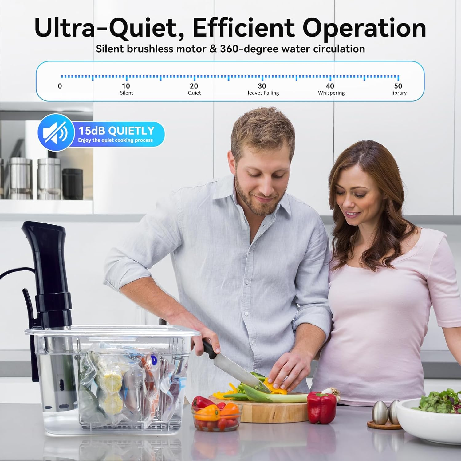 ROEDEER Sous Vide Cooker, 1100W Immersion Circulator for Sous Vide Machine, with Touch Screen, Accurate Temperature Control, Precision Cooker, Perfect for Tender and Juicy Meals image number 5