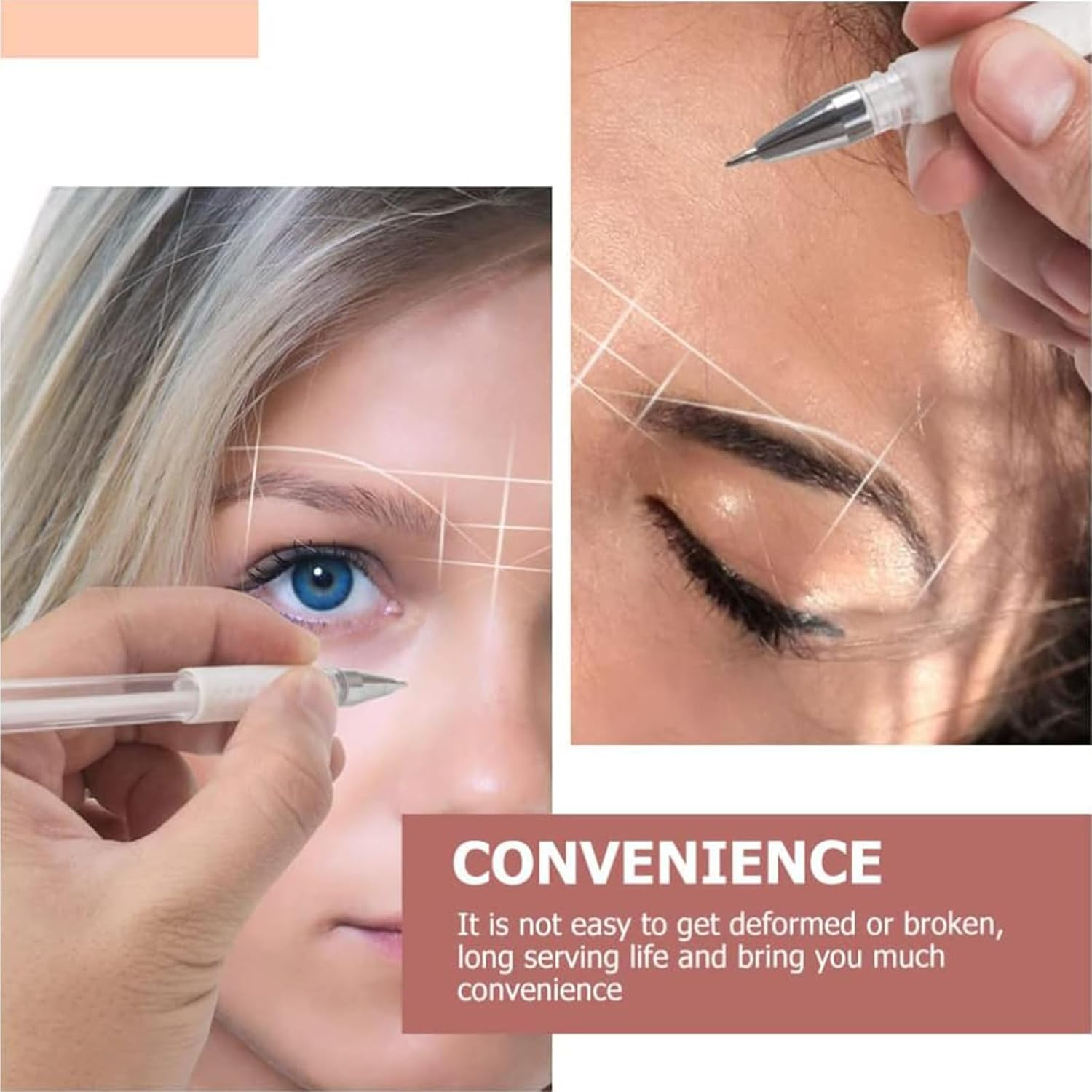 Kzvsiy 3-Piece Eyebrow Microblading Marker Pen Set with 6 Replacement Refills, Skin Marker for Eyebrow Outline, Permanent Makeup Position Mapping, and Tattoo Design (White) image number 6