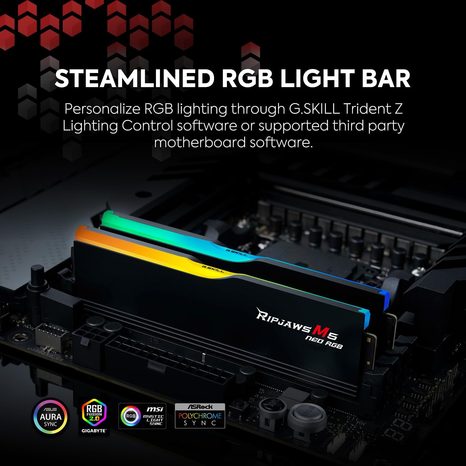 G.SKILL Ripjaws M5 Neo RGB Series DDR5 RAM (AMD Expo) 32GB (2X16Gb) 6000Mt/S CL36-48-48-96 1.25V Desktop Computer Memory U-DIMM - Matte Black (F5-6000J3648D16GX2-RM5NRK) image number 1