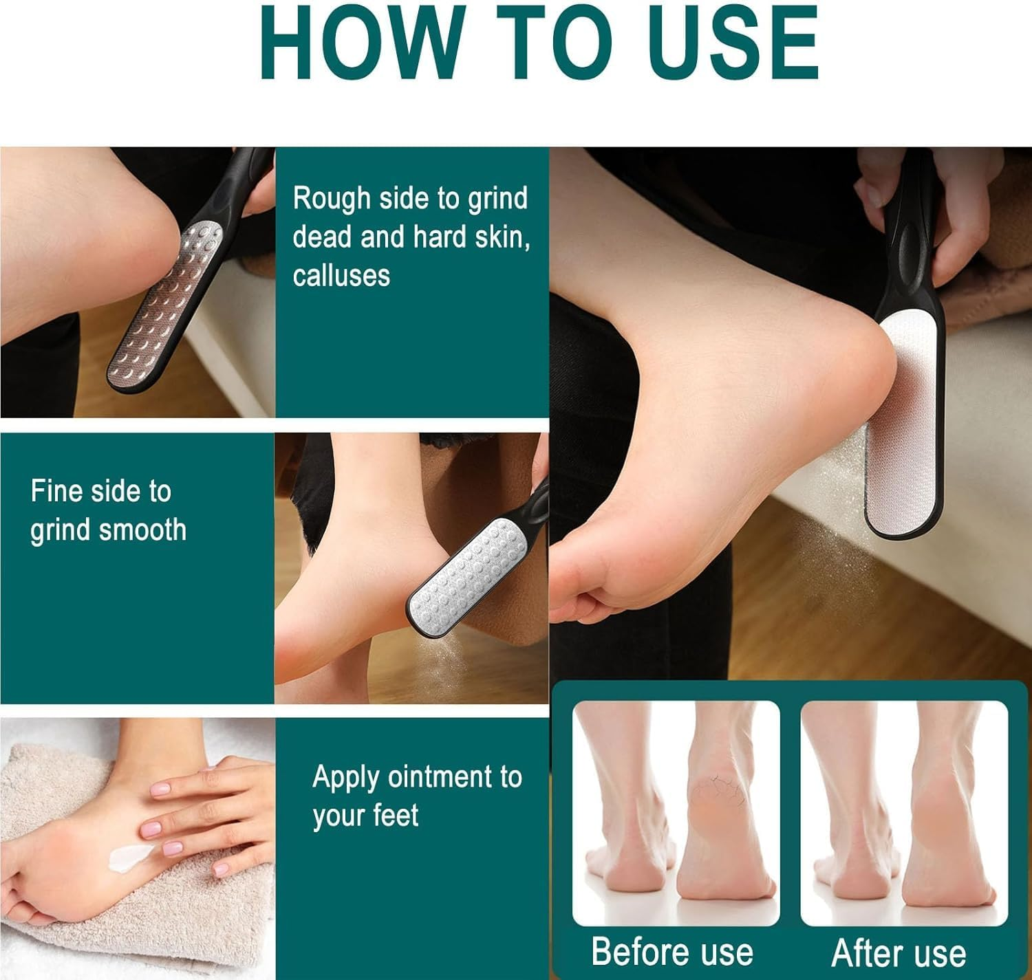 Professional Double-Sided Stainless Steel Foot File: Eliminate Calluses, Dead Skin, and Rough Feet for Smooth, Healthy Feet image number 1