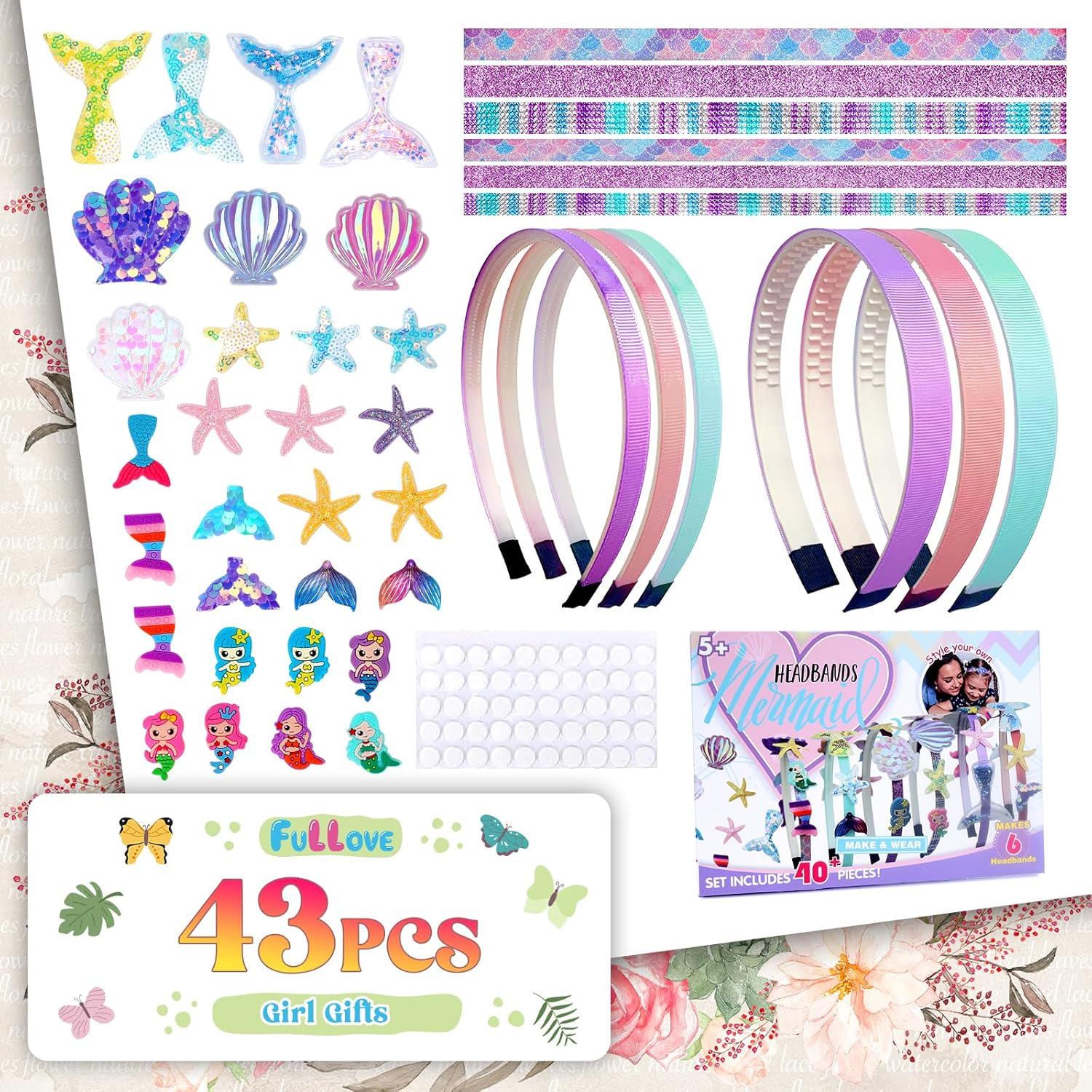Jewellery Making Sets Girls Kits Age 5 - 10: Art and Craft Gift Sets for 5 6 7 8 Year Old Girl DIY Craft Kits Kids Age 9 10 11 Headbands Hair Accessories Making Kits for Girls Toys Age 5 6 7 Kids (Mermaid) - Horse image number 6