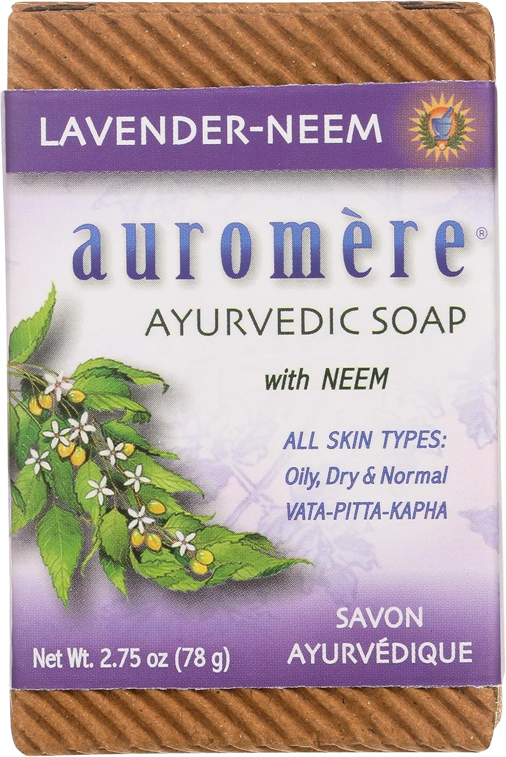 Auromere Lavender-Neem Ayurvedic Neem Soap 78 G, 78 Grams image number 4