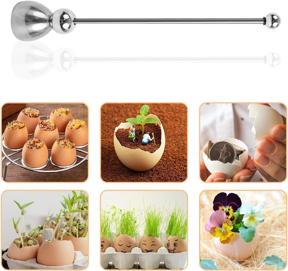 Stainless Steel Egg Shell Opener, Egg Cracker Tool for Soft and Hard Boiled Eggs image number 6