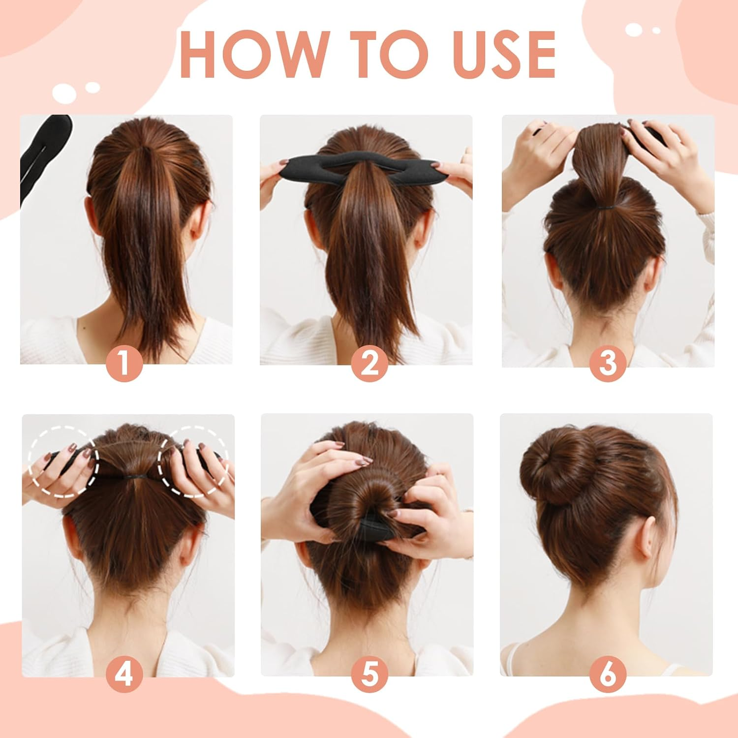 Bun Pillows, Pack of 4 Magic Hair Bun Maker, Girls Ladies Hair Styling Tool, Updo Accessories for Women, Girls, Women, Children, Ballet image number 5