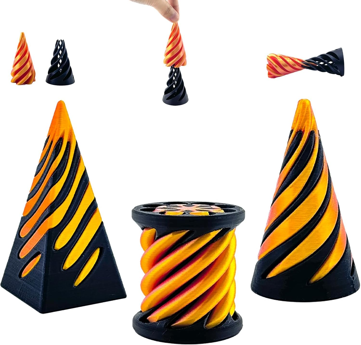 3 Packs Impossible Cone,Spiral Cone Fidget Toy,Impossible Cones Passthrough Impossible Pyramid for Relaxing,Spiral Fidget Toy Passthrough Impossible Cone,Birthday for Adults & Kids