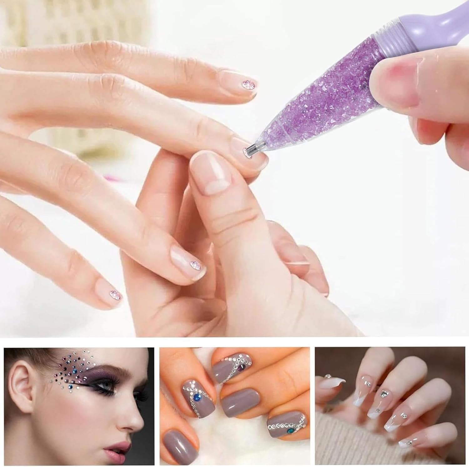 Gem Art Pens Tools,Nail Point Gem Dotting Tool | Comfortable Grip Gem Art Accessories Pens, Flower Pot Shaped Point Drill Pen for Nail Crafts Making image number 1