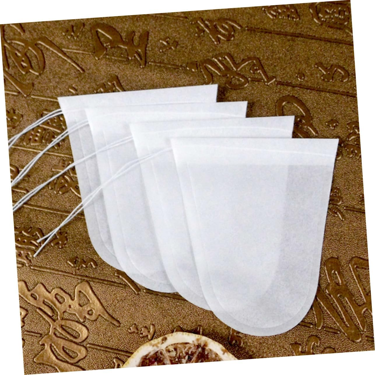 ABOOFAN 100Pcs Disposable Paper Tea Bags with Drawstring Natural Wood Pulp Filter for Loose Leaf Tea Coffee Herbal Medicine