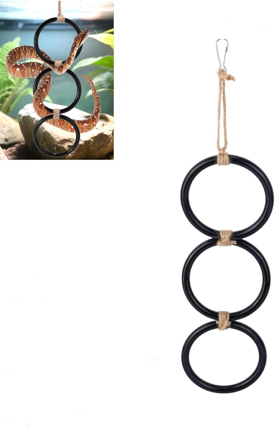 Snake Enrichment Rings - Climbing Toys for Ball Pythons & Corn Snakes, Reptile Playground Accessories with Textured Surface