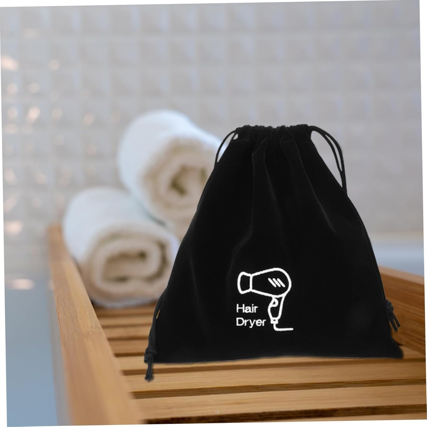 Beavorty 6Pcs Stylish Hair Tool Bag Travel Storage Bag Drawstring Guest Supplies for Hair Dryer image number 4