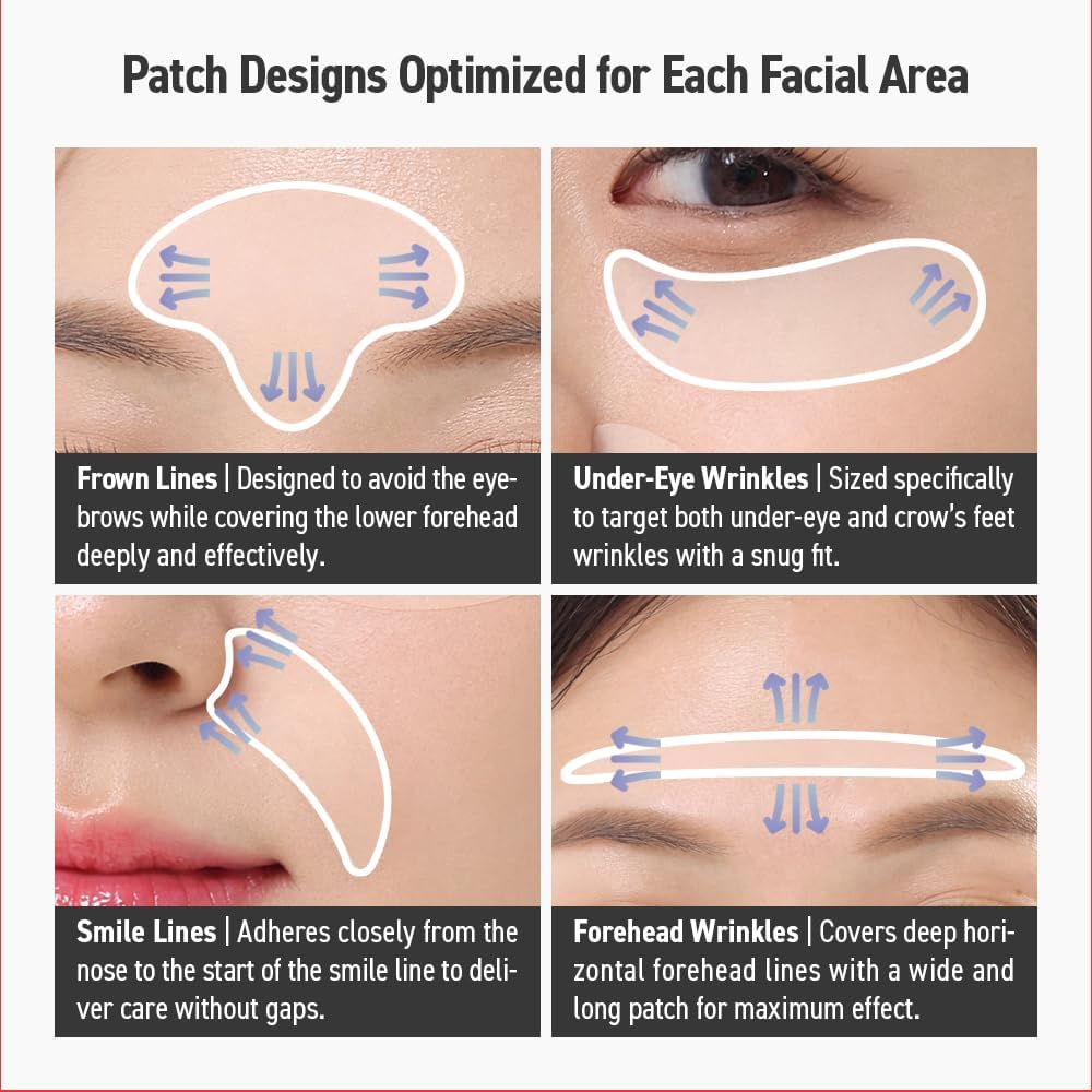 Hydrolyzed Collagen Overnight Wrinkle Patches for Elevens, Crows Feet, Lip Lines, Korean Skincare (32 Patches) image number 1