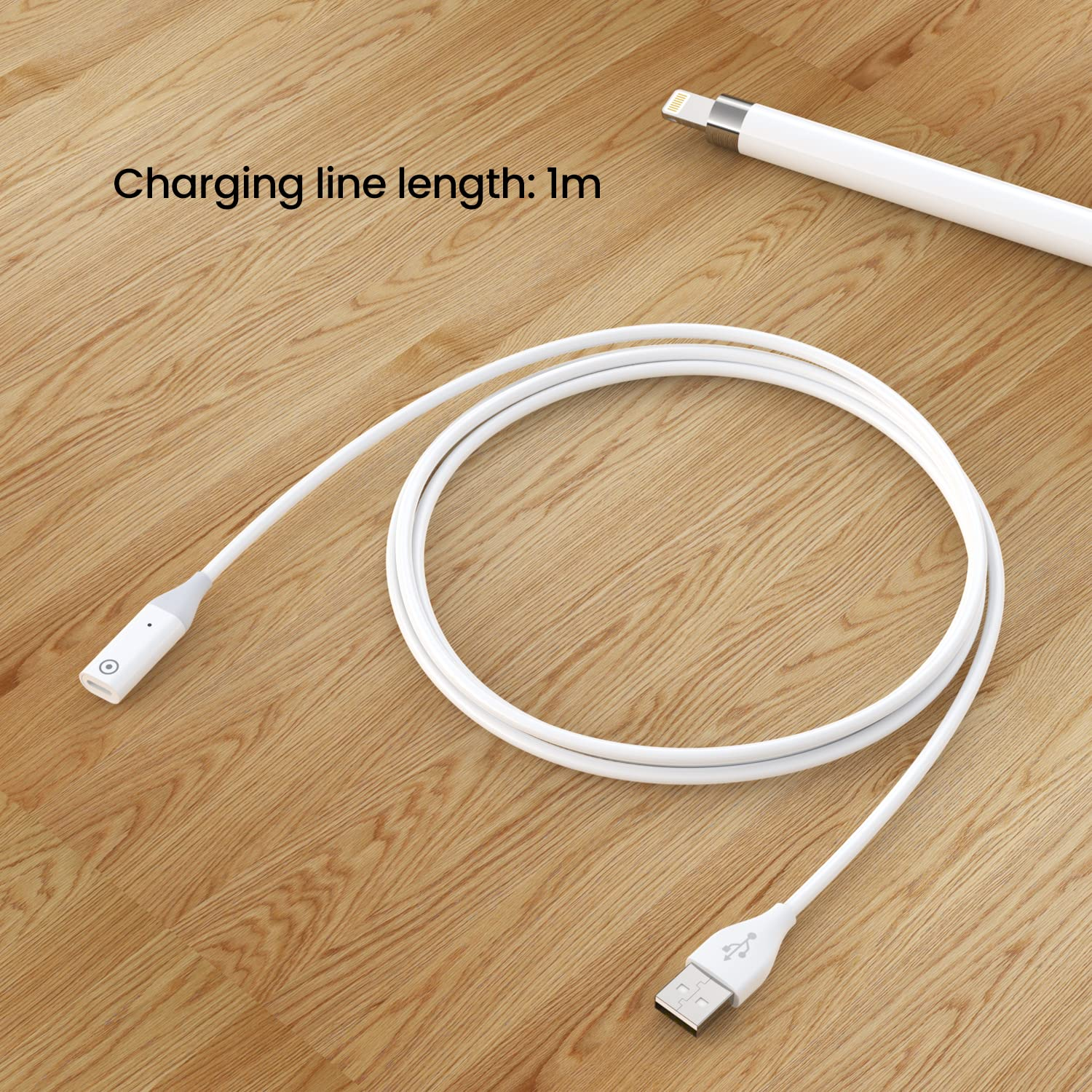 (2-Pack) Charging Adapter Cable Chargr Compatible with Apple Pencil 1St Generation,With Charging Indicator,1M image number 1