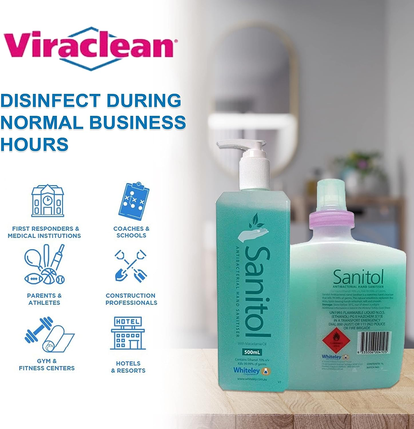 Sanitol Antibacterial Hand Sanitiser, Green, 500 Ml, (190557) image number 2