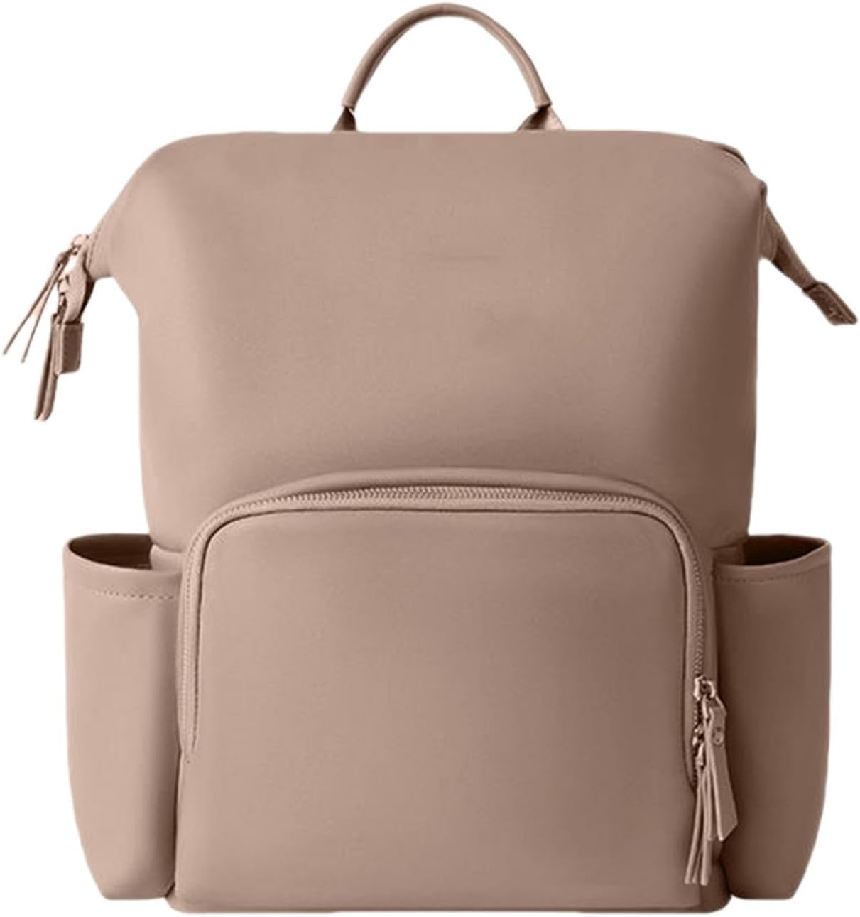 Diaper Bag Leather, Toddler Bags, Water-Resistant Travel Toddler Diaper Backpack Fashion PU Leather Mommy Daypack for Unisex (Khaki) image number 2