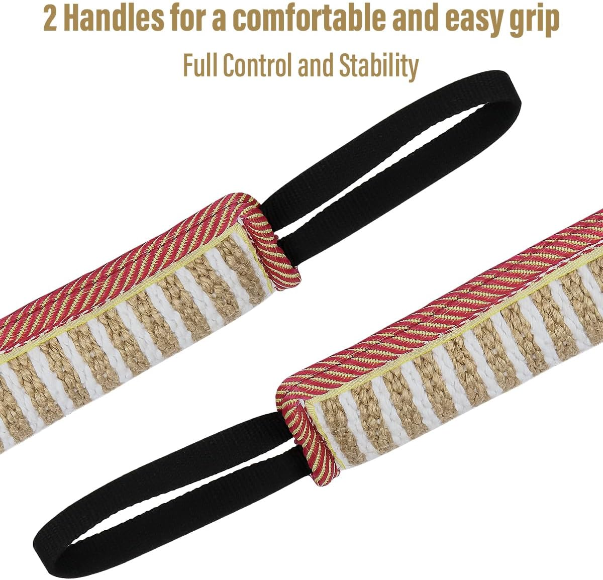 Storystore Dog Tug Toy Dog Training Bite Pillow Jute Bite Toy - Best for Tug of War, Puppy Training Interactive Play - Interactive Toys for Small and Medium Dogs (Striped, 11.8" X 3.15") image number 2