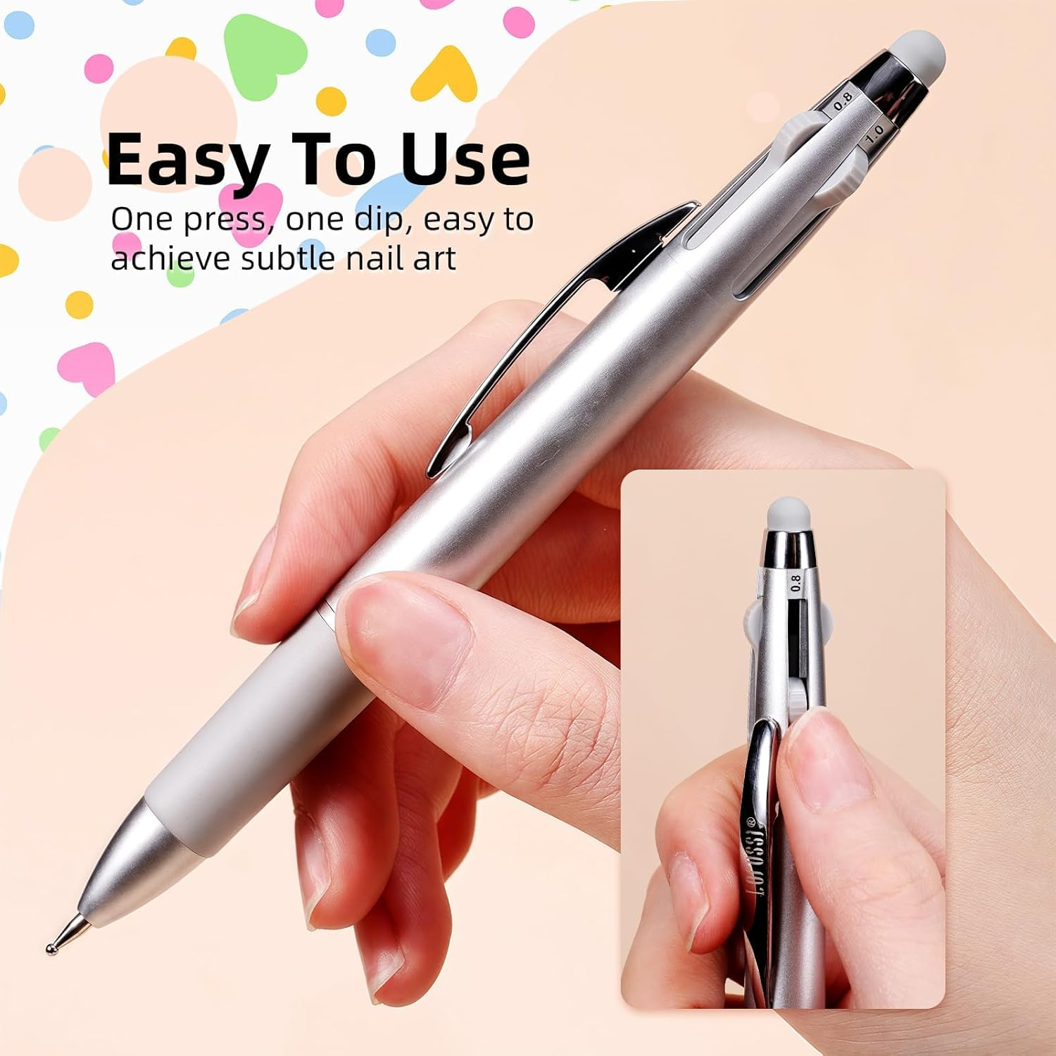 5 in 1 Nail Dotting Pen Nail Art Brushes,Gel Nail Polish Nail Art Dotting Tools Kit Include Nail Extension Gel Brush Nail Art Liner Brush Nail Dotting Pen for Diy Nail Art image number 3