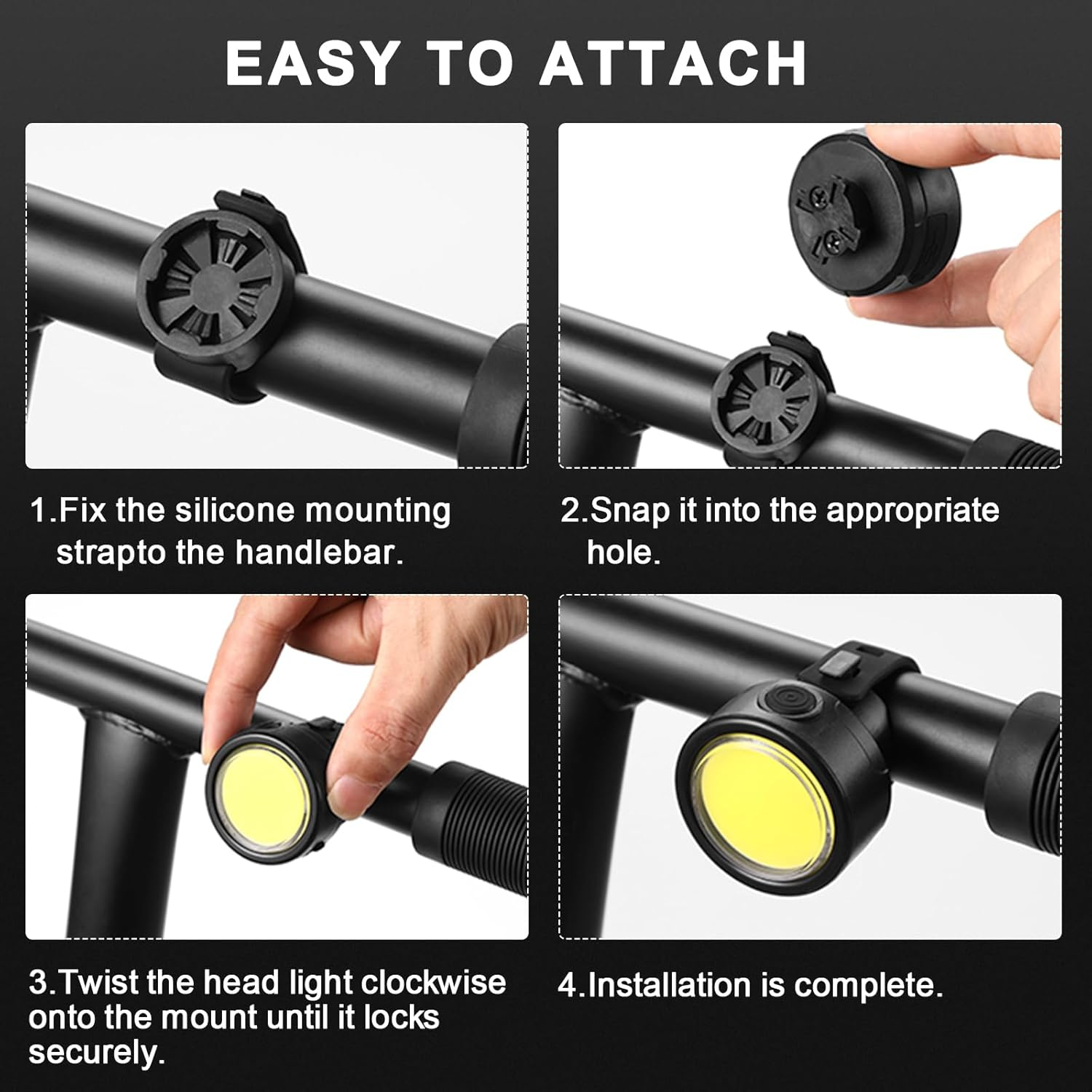 USB Rechargeable Bike Light Set, 350 Lumen Super Bright Bike Lights Front and Back LED Rear Taillight, Bicycle Lights for Night Riding Safety, Waterproof IPX5, 4/6 Modes, Mode Memory