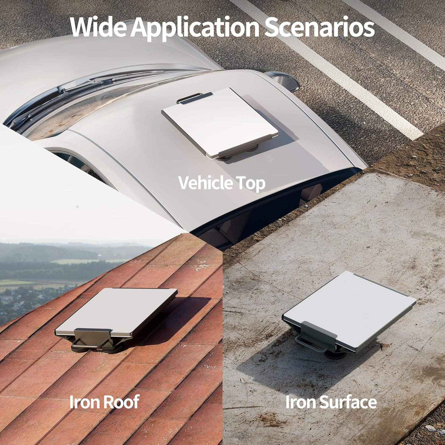 Starlink Mini Mount, Magnetic Car Mount for Starlink Mini, Heavy Duty with Handle, Silver Metal Magnetic Mount image number 5