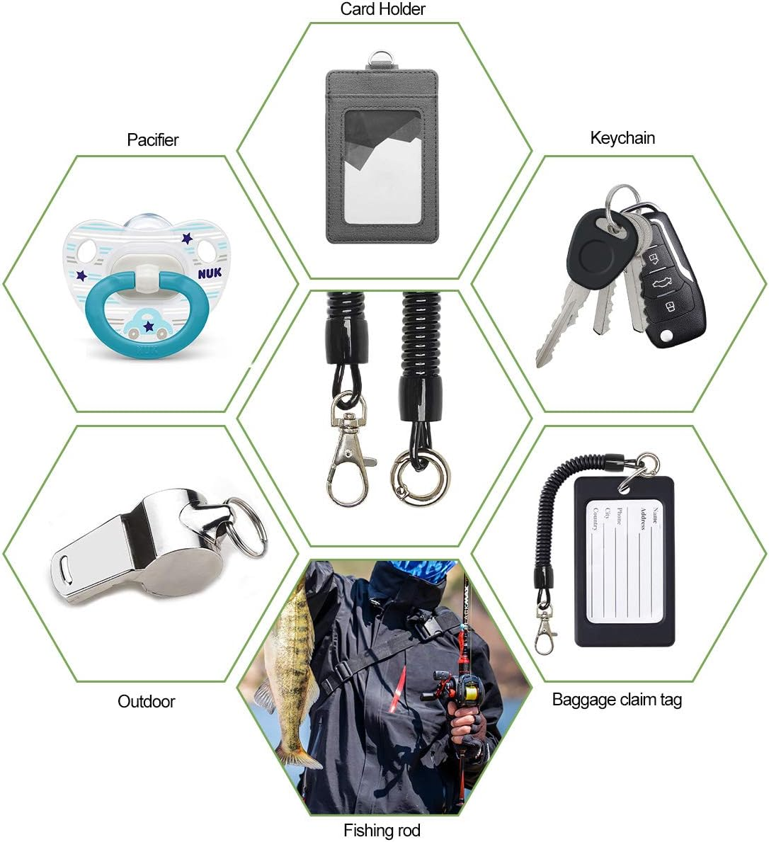 COCASES Phone Lanyard, Universal Theftproof Anti-Lost Elastic Tether Wrist Strap with Patch Compatible with Iphone, Galaxy, Huawei and Most Smartphones - Transparent image number 6