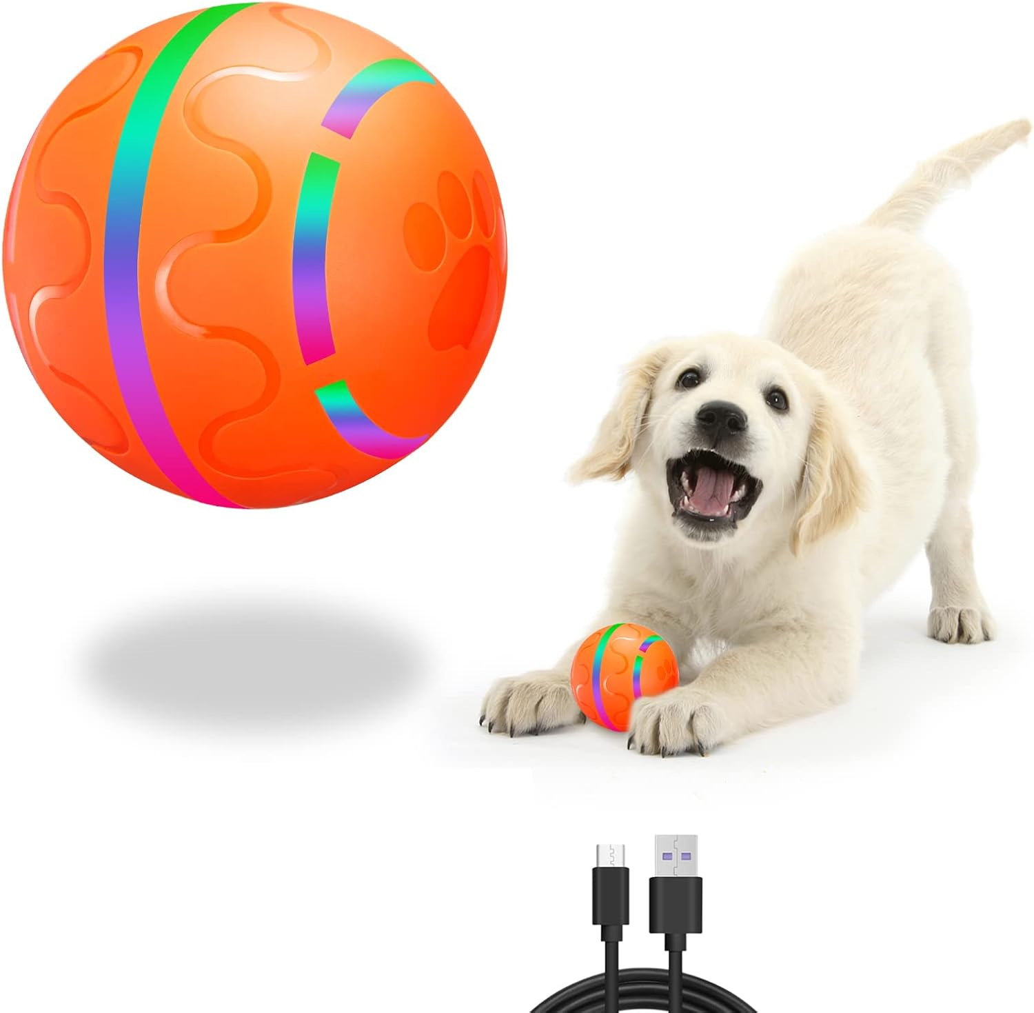 Belobill Interactive Dog Ball Toys, Wicked Ball, Durable Motion Activated Automatic Rolling Ball Toys, Jumping Activation Ball for Puppy/Small/Medium Dogs, USB Rechargeable image number 4