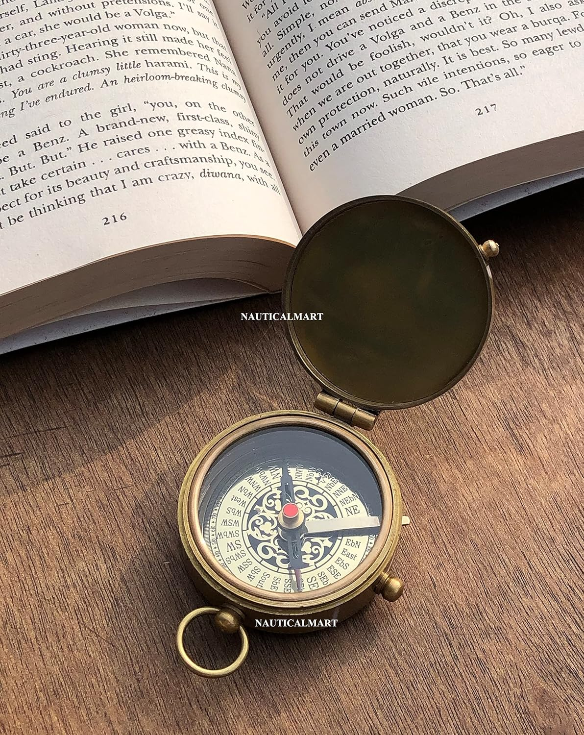 Not All Who Wander Are Lost Engravable Compass - Pocket Compass - Brass Compass with Leather Case - Pirates Compass - Gift Compass - Camping Compass - Confirmation Gift Idea - Baptism Gifts - Keepsake image number 1