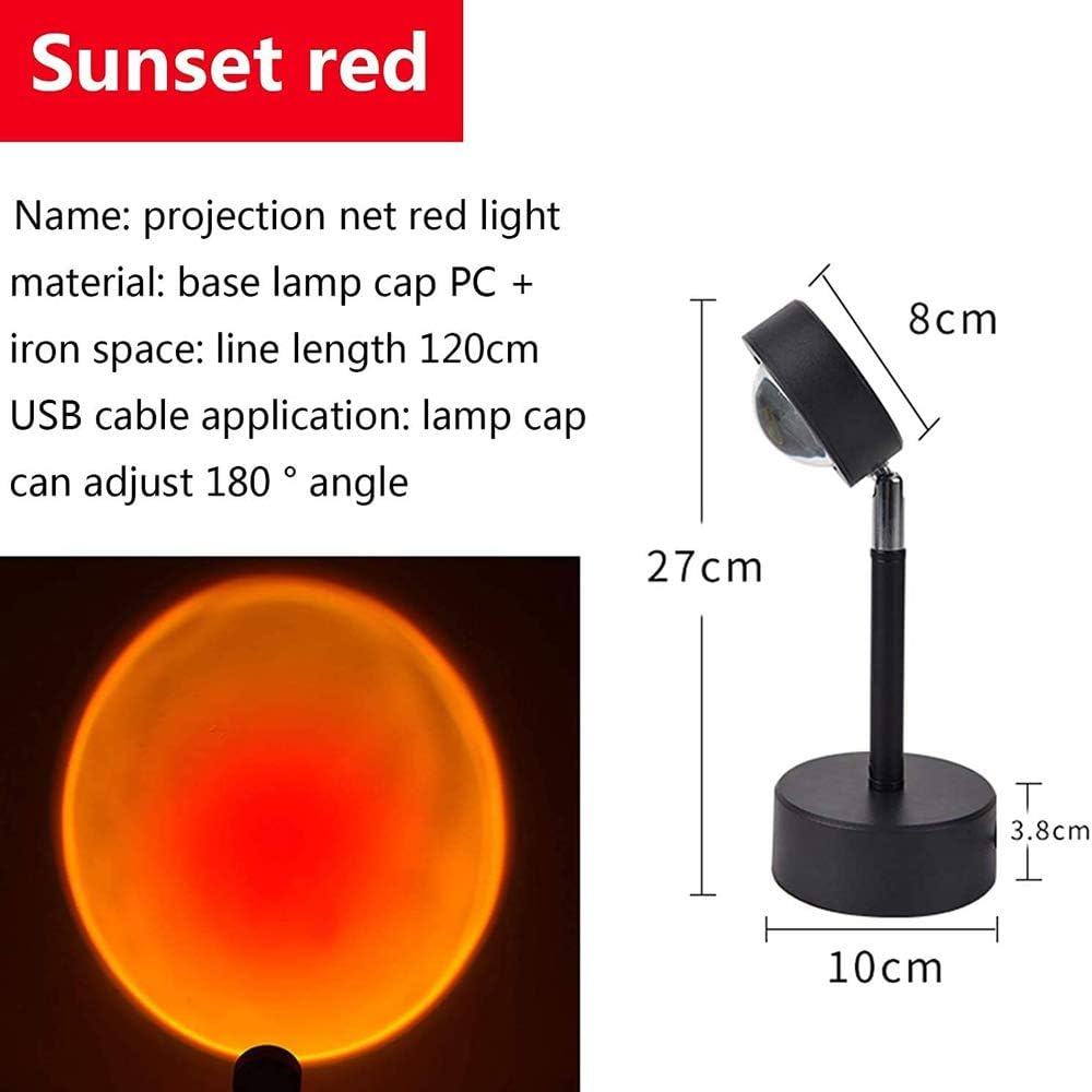 Yelita Sunset Red Rainbow Floor Lamp & Sunset Projection Lamp for Romantic Decor, Gaming Room, Living Room, Bed Room image number 6