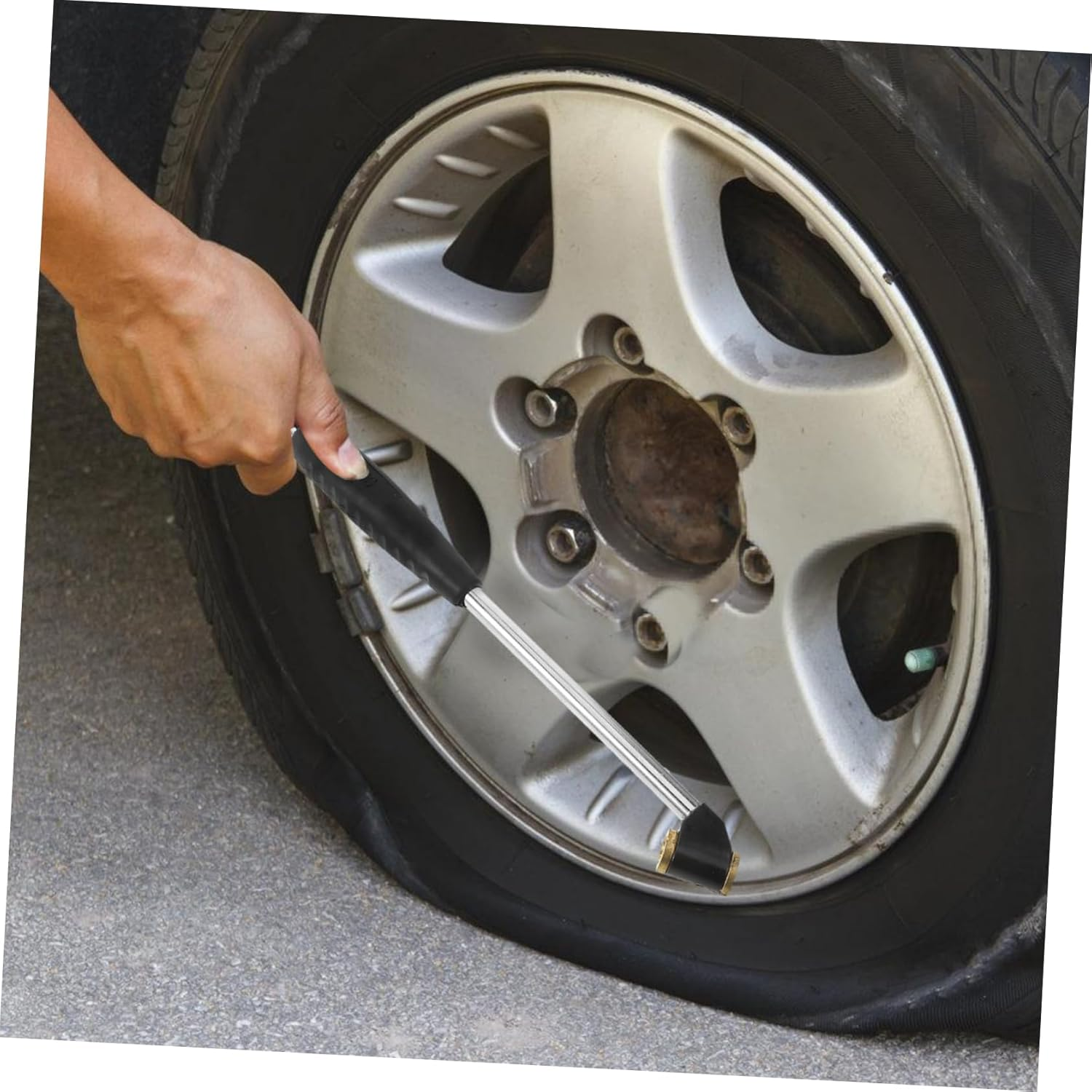 TINEASUR Car Tire Inflator Chuck Double-End Air Compressor Tire Inflator Nozzle Attachment for Automotive Wheel Air Inflation image number 3