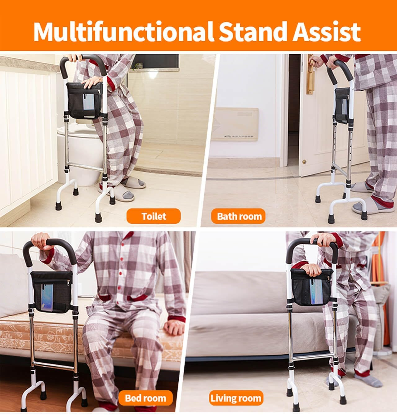 Standing Aid for Seniors Patients, Assistance Handle for Pregnant with Limited Mobility, Standing Aid Rail for Walking, up and down the Stairs, Stand Assist Rail for Couch Chair Bedside Toilet image number 3