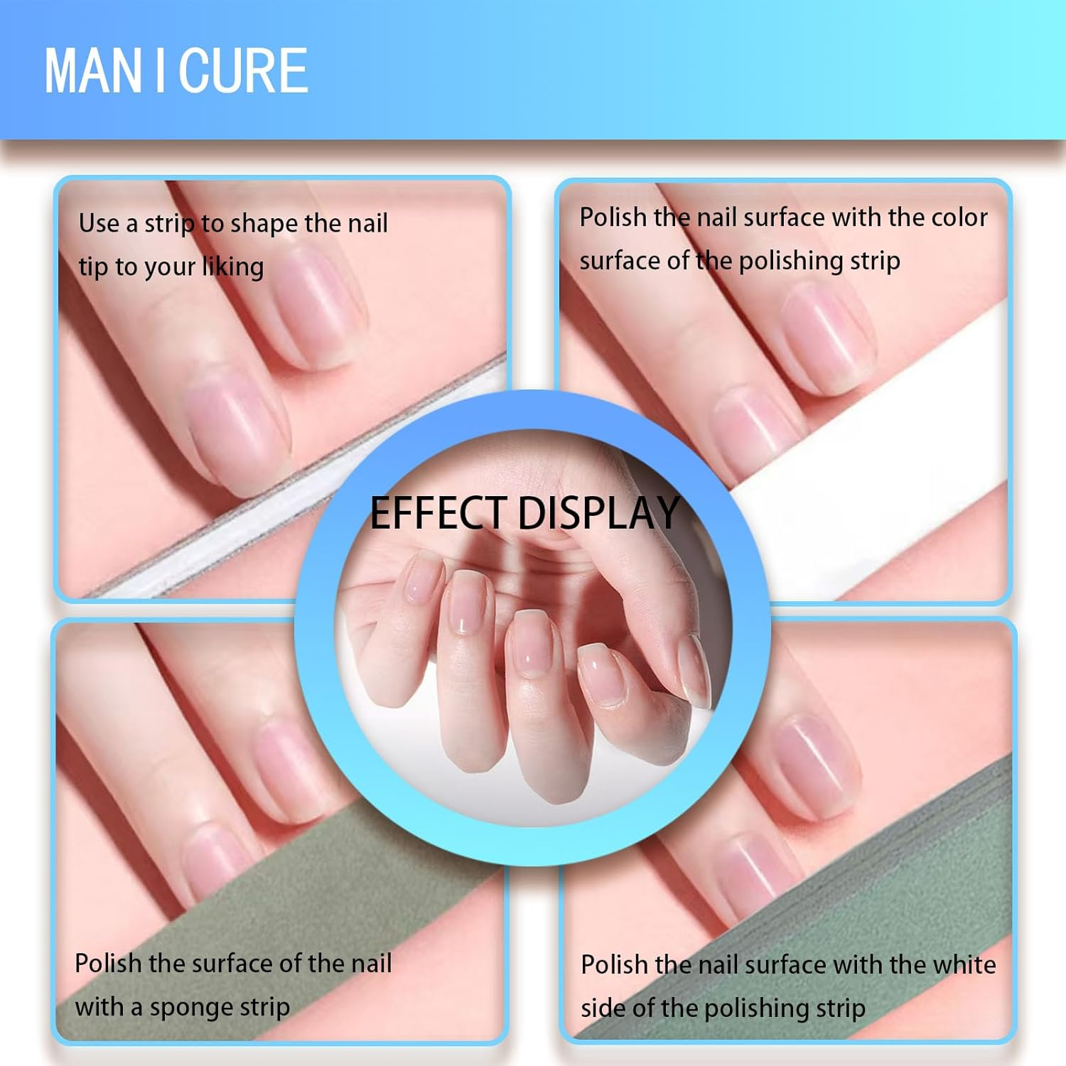 HANHOST Professional 9-Piece Nail File & Buffer Set - Multi-Grit Emery Boards (150、180、240、100/180、220/280、1000/4000) for Shaping, Smoothing & Shining - Natural/Acrylic/False Nails - Home & Travel Nail Care Kit image number 5